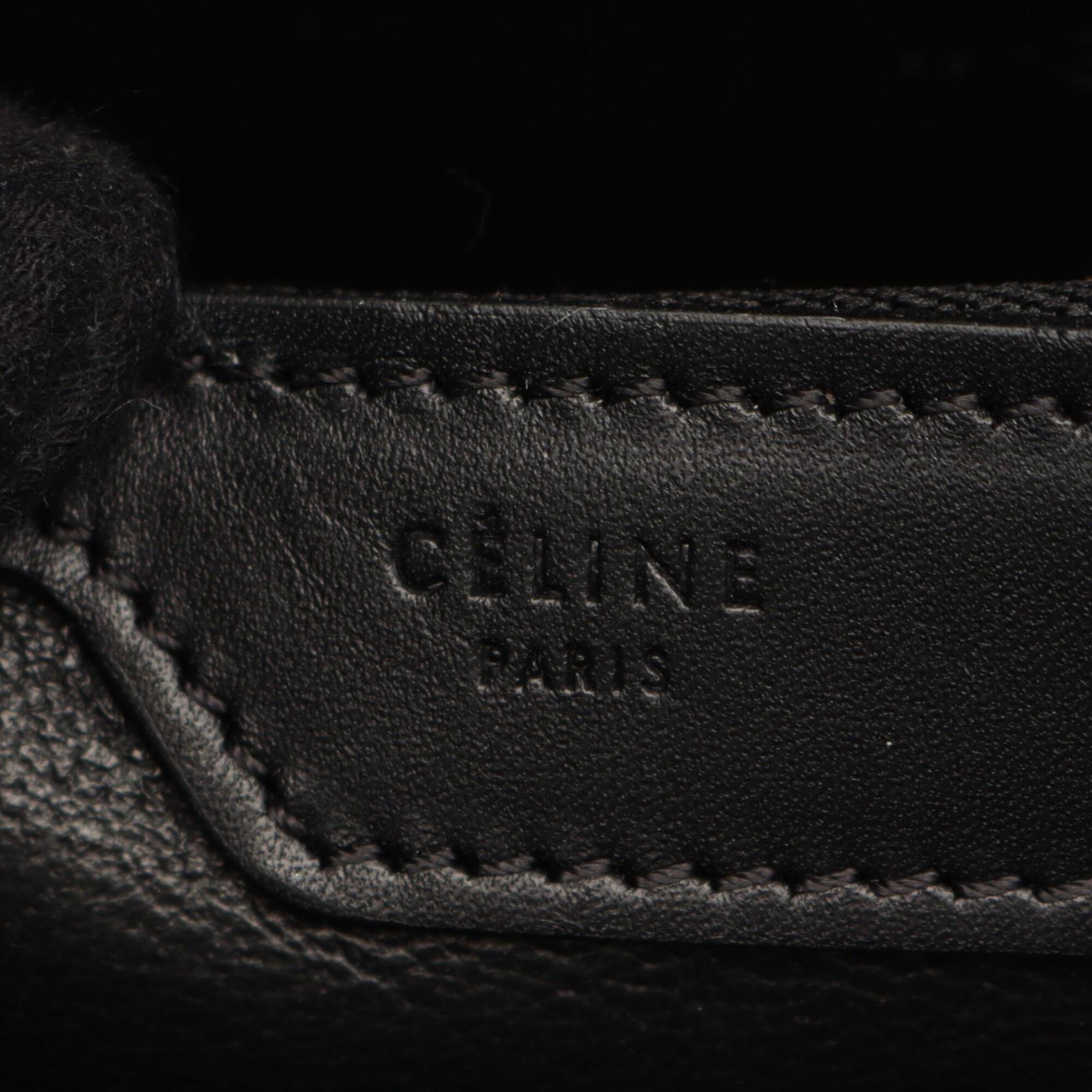 Celine Black Gray Green Leather Handbag Tote Bag (Pre-Owned)