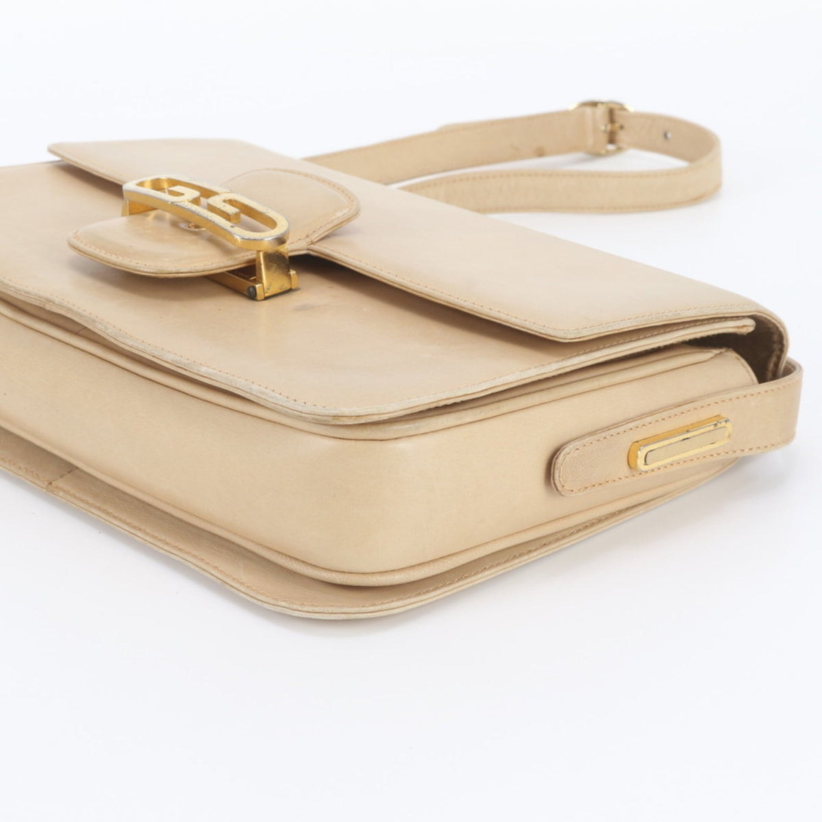Gucci Beige Leather Handbag Shoulder Bag Tote Bag (Pre-Owned)