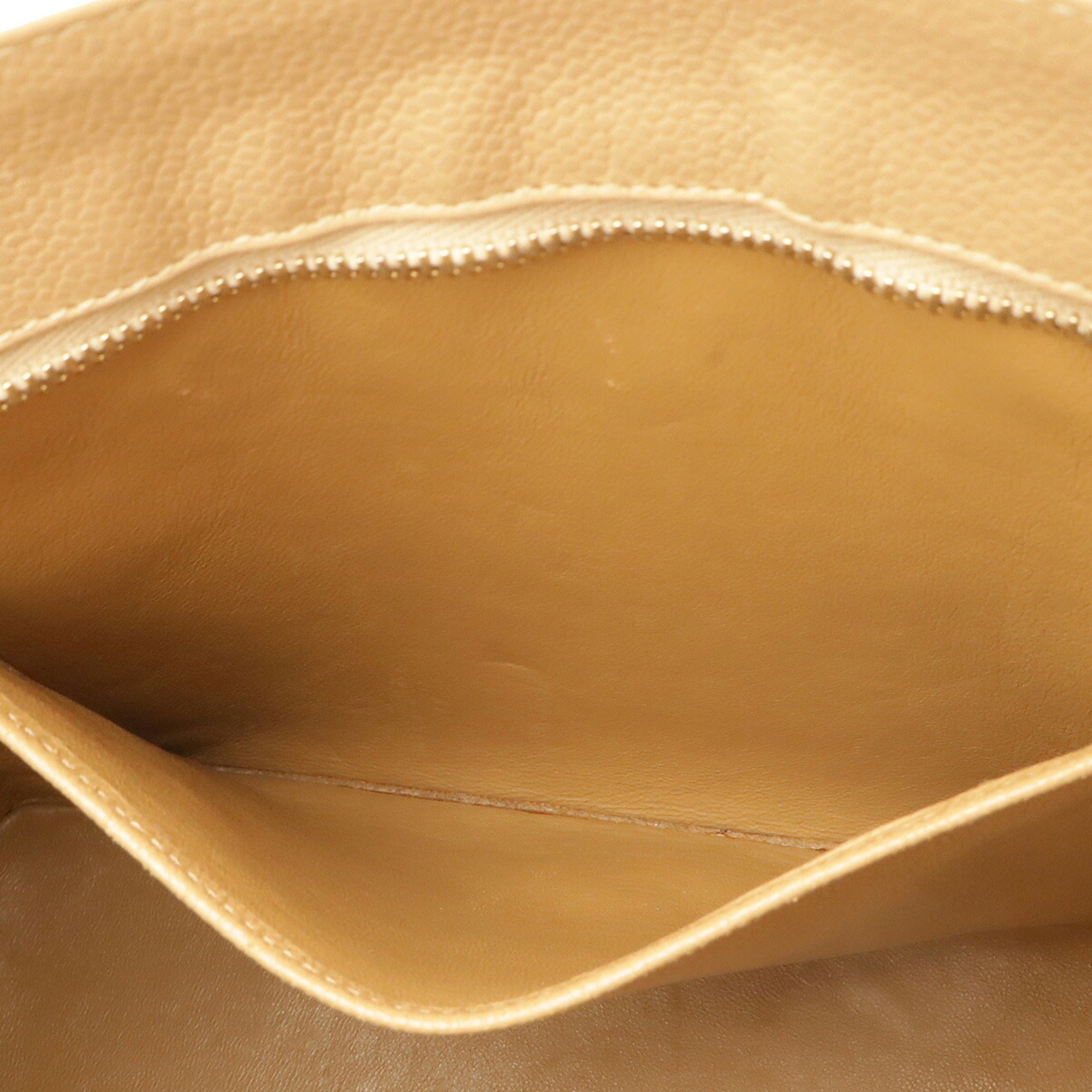 Chanel Beige Grained Calfskin Shoulder Bag Tote Bag (Pre-Owned)