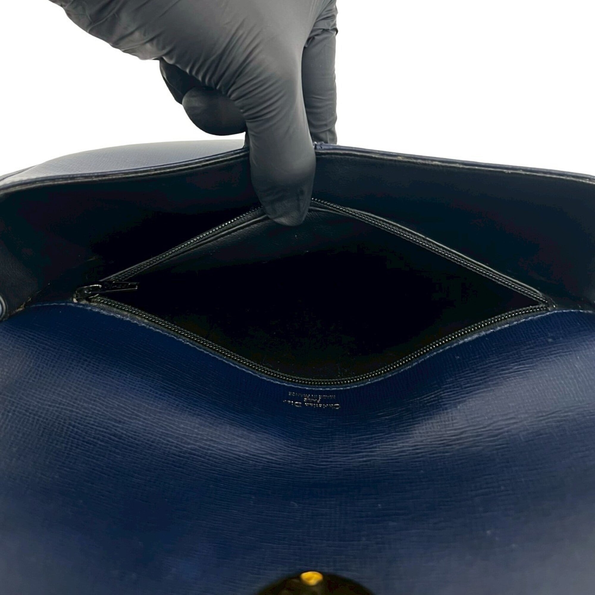 Christian Dior Navy Leather Shoulder Bag (Pre-Owned)
