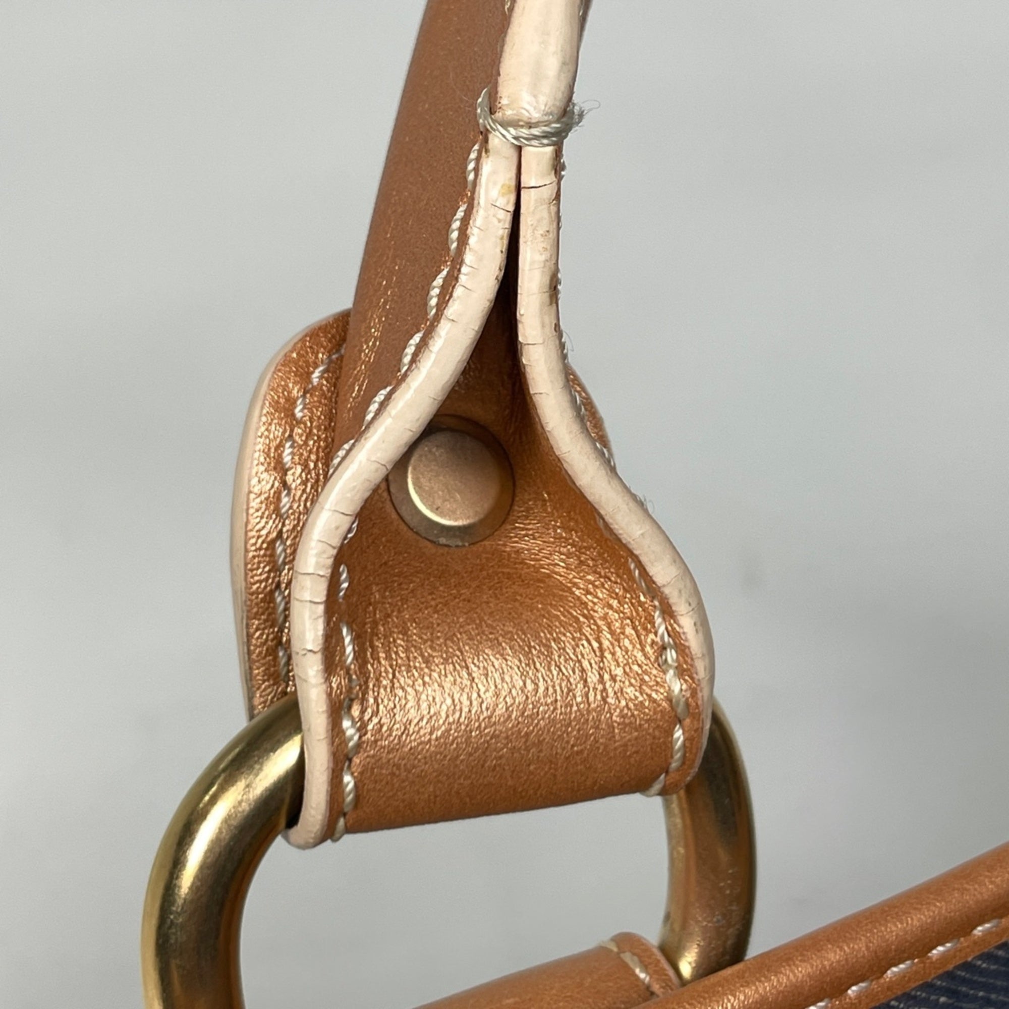 Celine Blue Brown Denim Leather Handbag (Pre-Owned)
