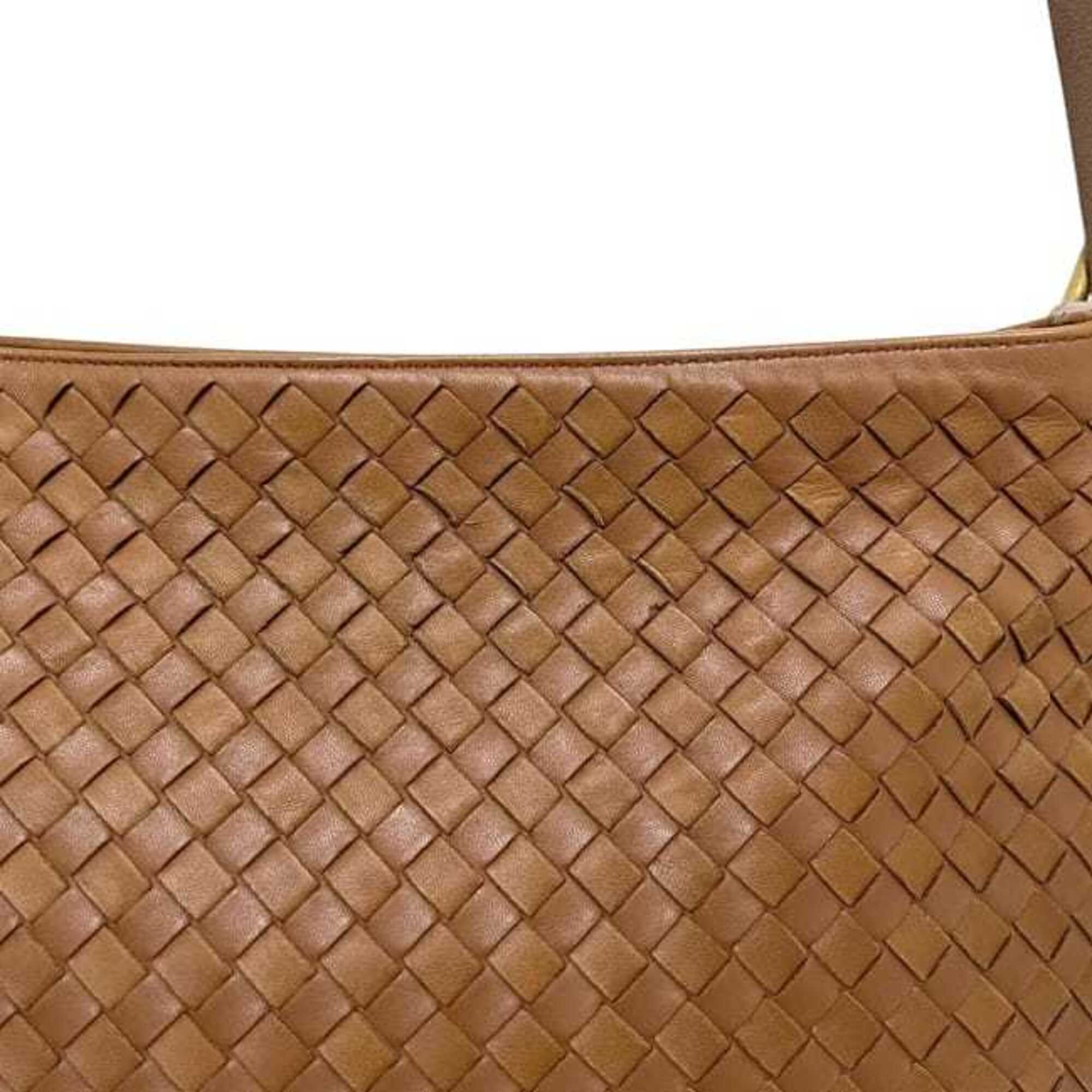 Bottega Veneta Intrecciato Brown Leather Shoulder Bag (Pre-Owned)