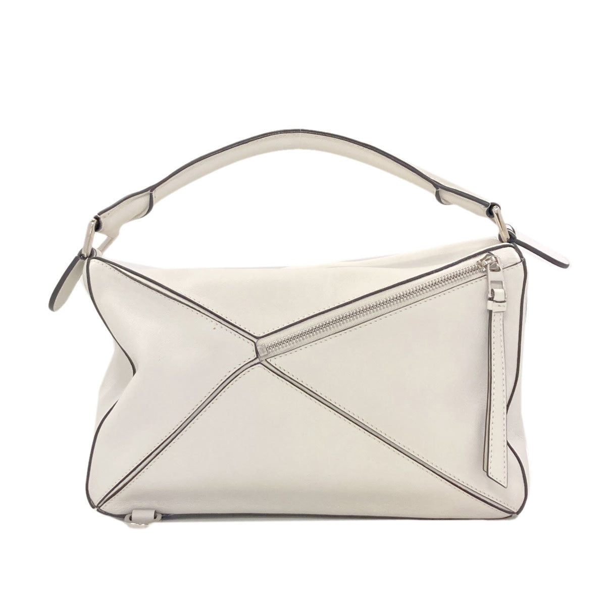 Loewe Puzzle White Leather Handbag (Pre-Owned)