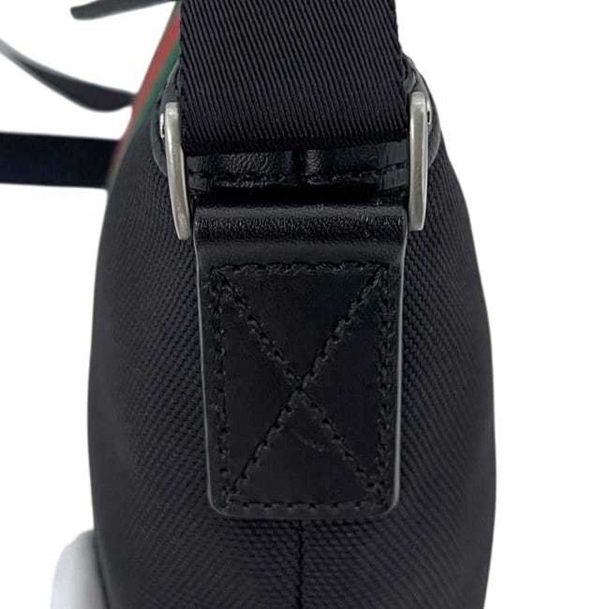 Gucci Black Canvas Leather Shoulder Bag (Pre-Owned)