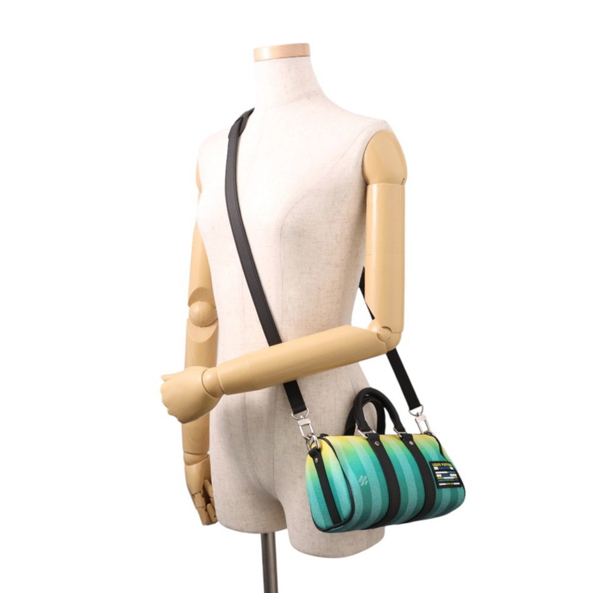 Louis Vuitton Damier Damier Canvas Green Yellow Handbag Shoulder Bag (Pre-Owned)