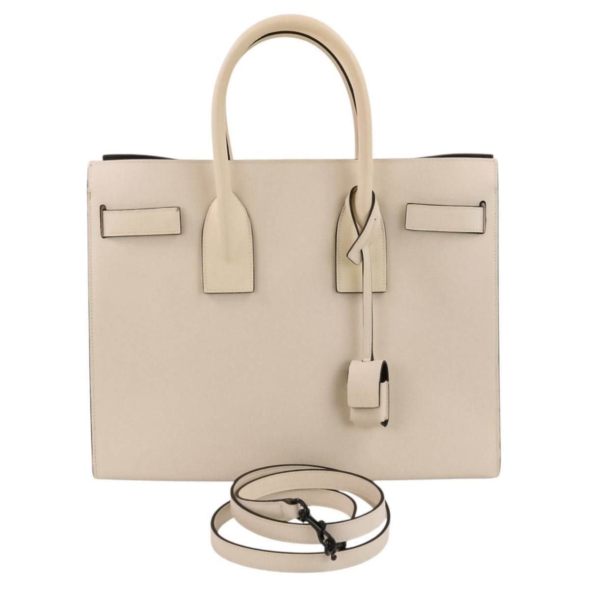 Yves Saint Laurent Ivory Leather Tote Bag (Pre-Owned)