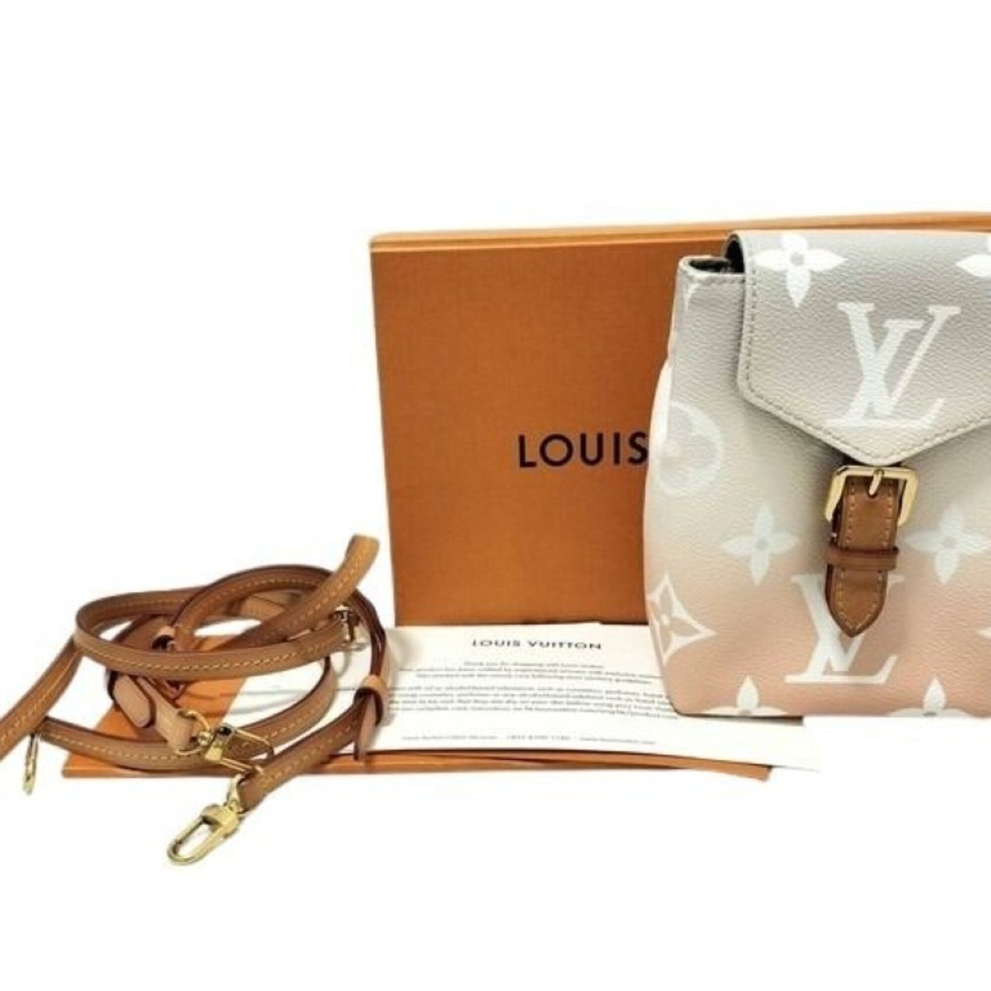 Louis Vuitton Gray Pink Pvc Leather Backpack (Pre-Owned)