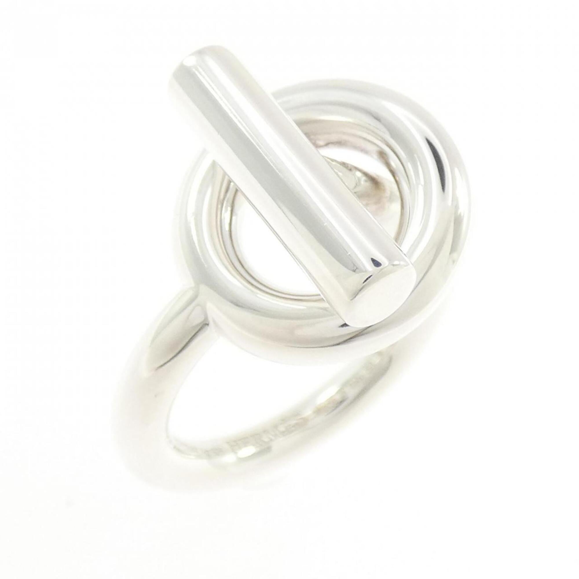 Hermes Silver 925 Band Ring (Pre-Owned)