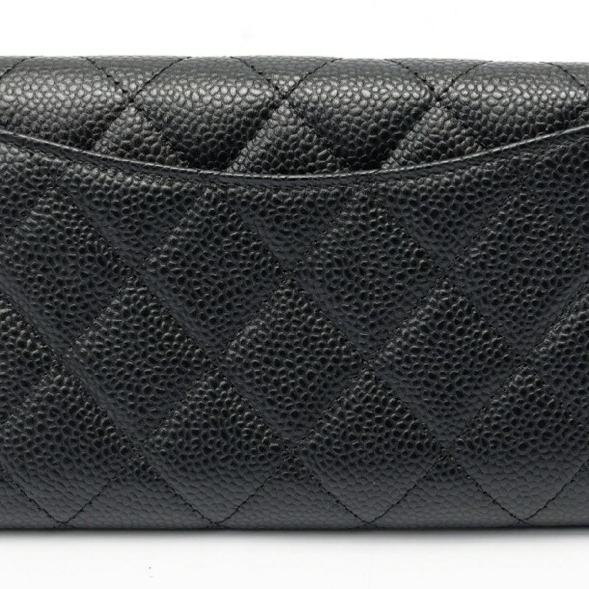 Chanel Black Grained Calfskin Wallet (Tri-Fold) (Pre-Owned)