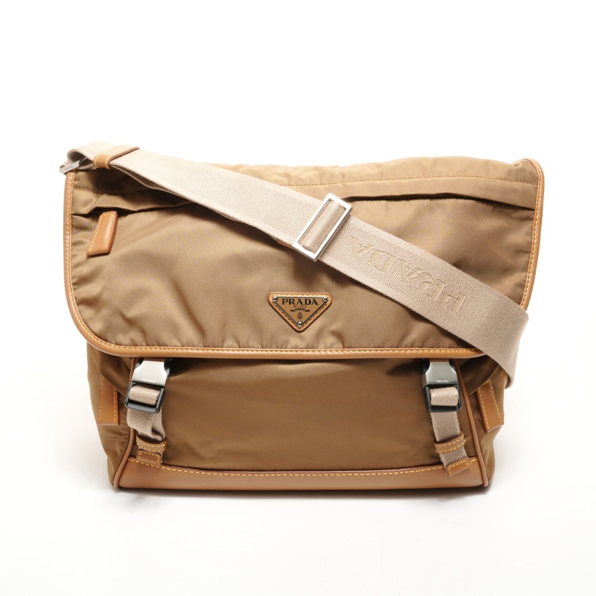 Prada Beige Nylon Shoulder Bag (Pre-Owned)