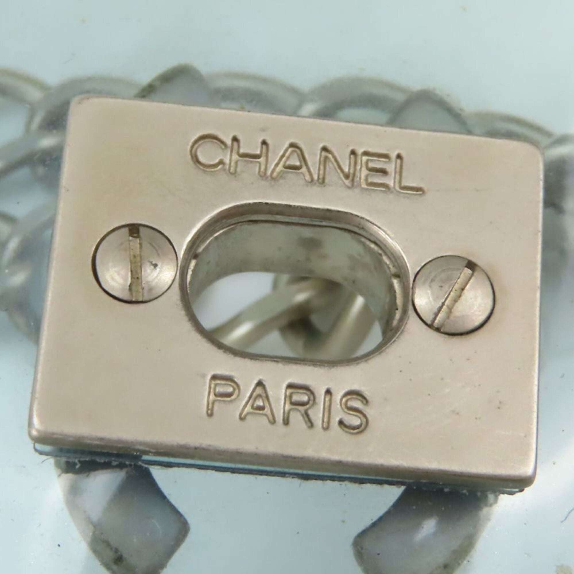 Chanel Chocolate Bar Clear Beige Pvc Shoulder Bag (Pre-Owned)