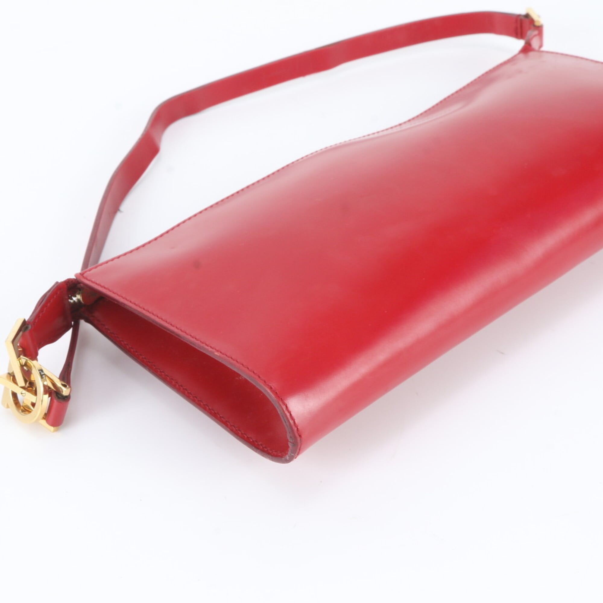 Salvatore Ferragamo Red Color Leather Handbag Shoulder Bag (Pre-Owned)