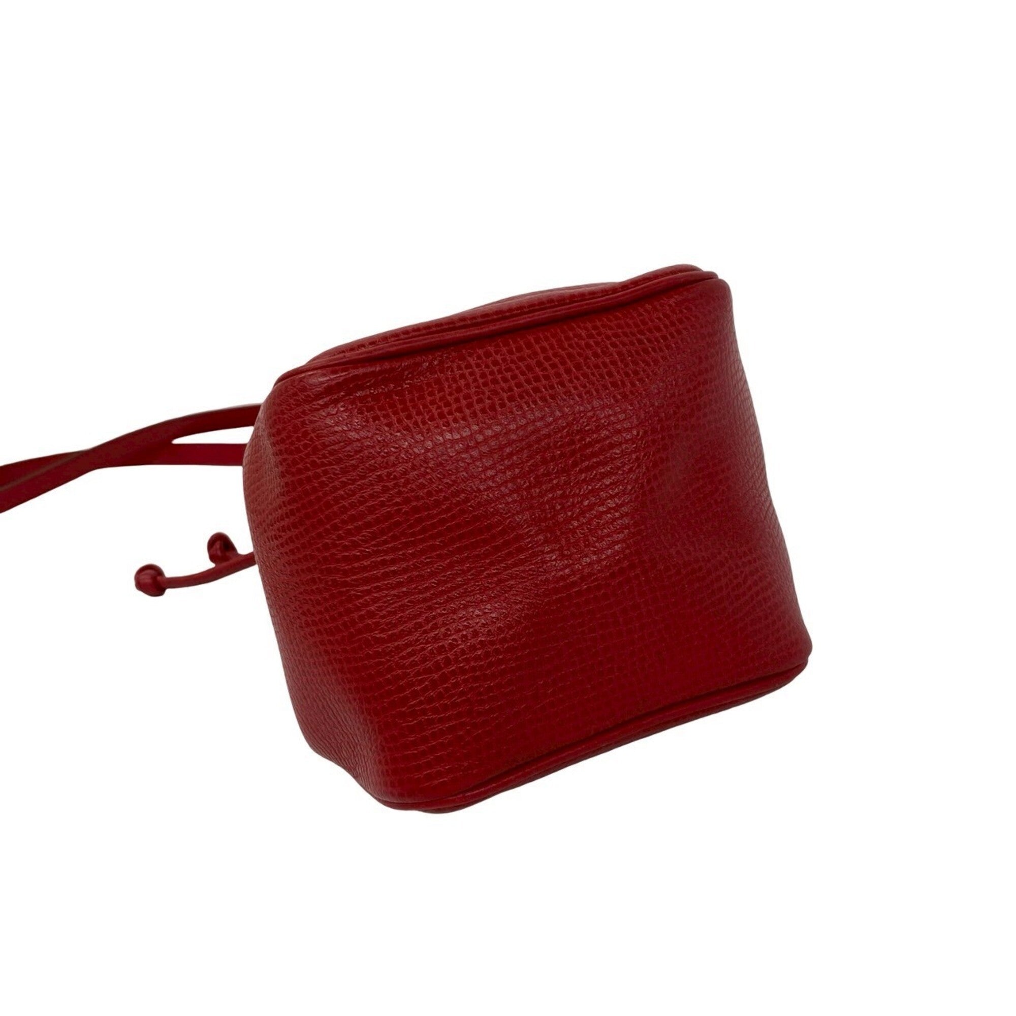 Christian Dior Red Color Leather Pochette Shoulder Bag (Pre-Owned)