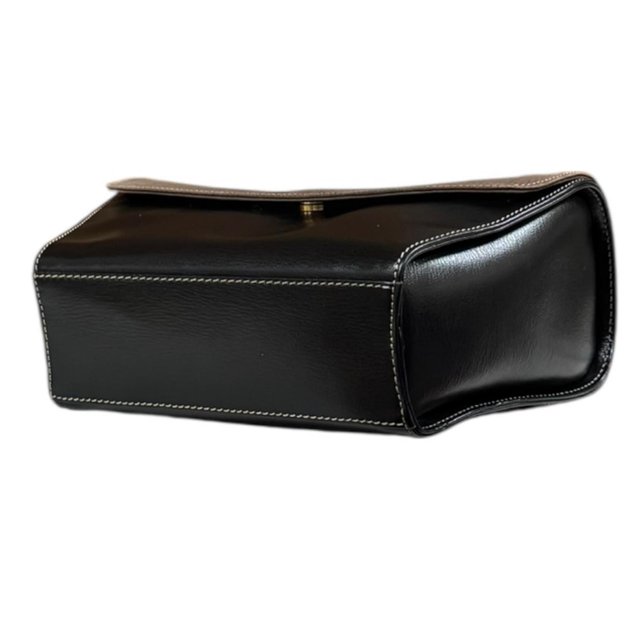 Loewe Black Brown Leather Handbag (Pre-Owned)