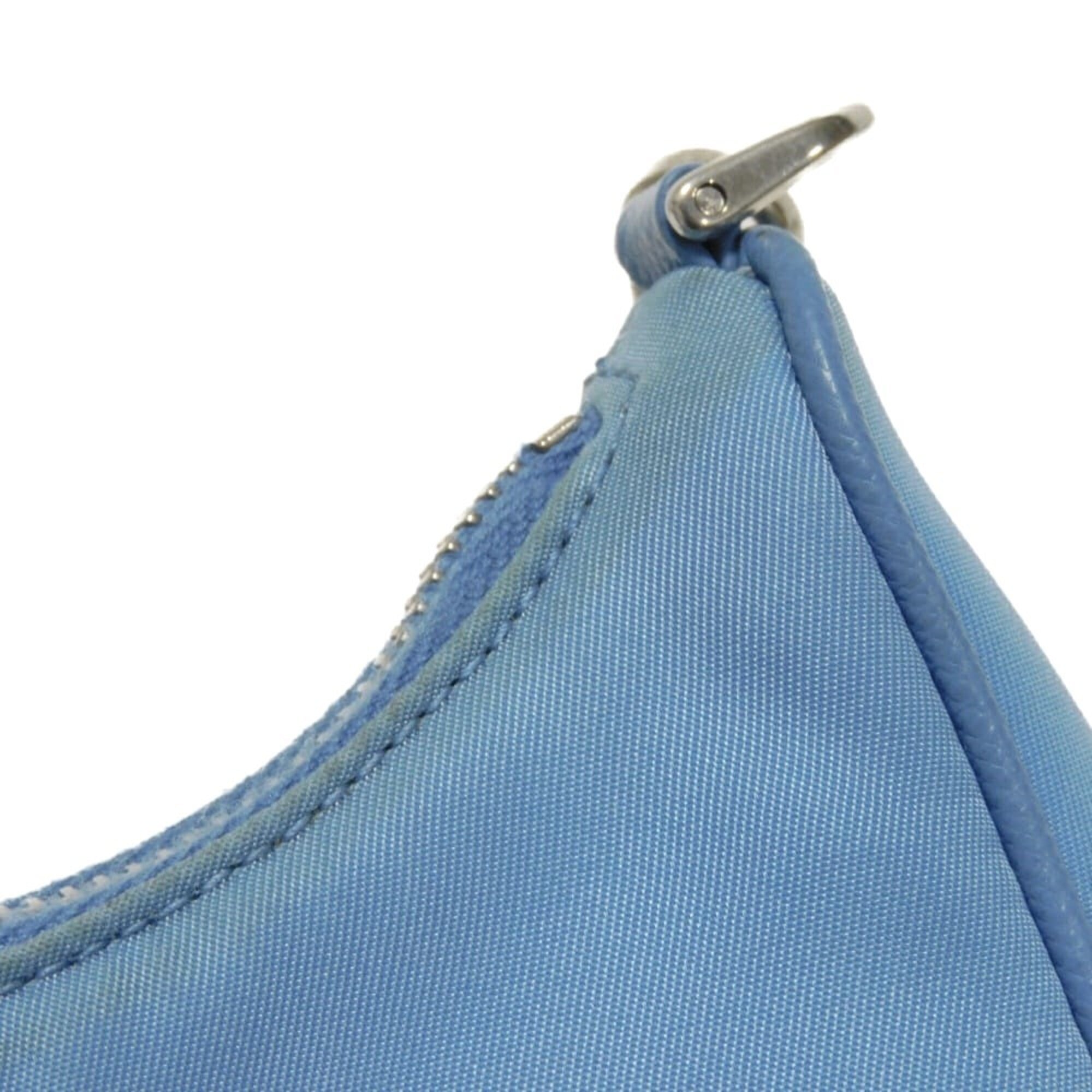 Prada Blue Nylon Pouch Shoulder Bag (Pre-Owned)