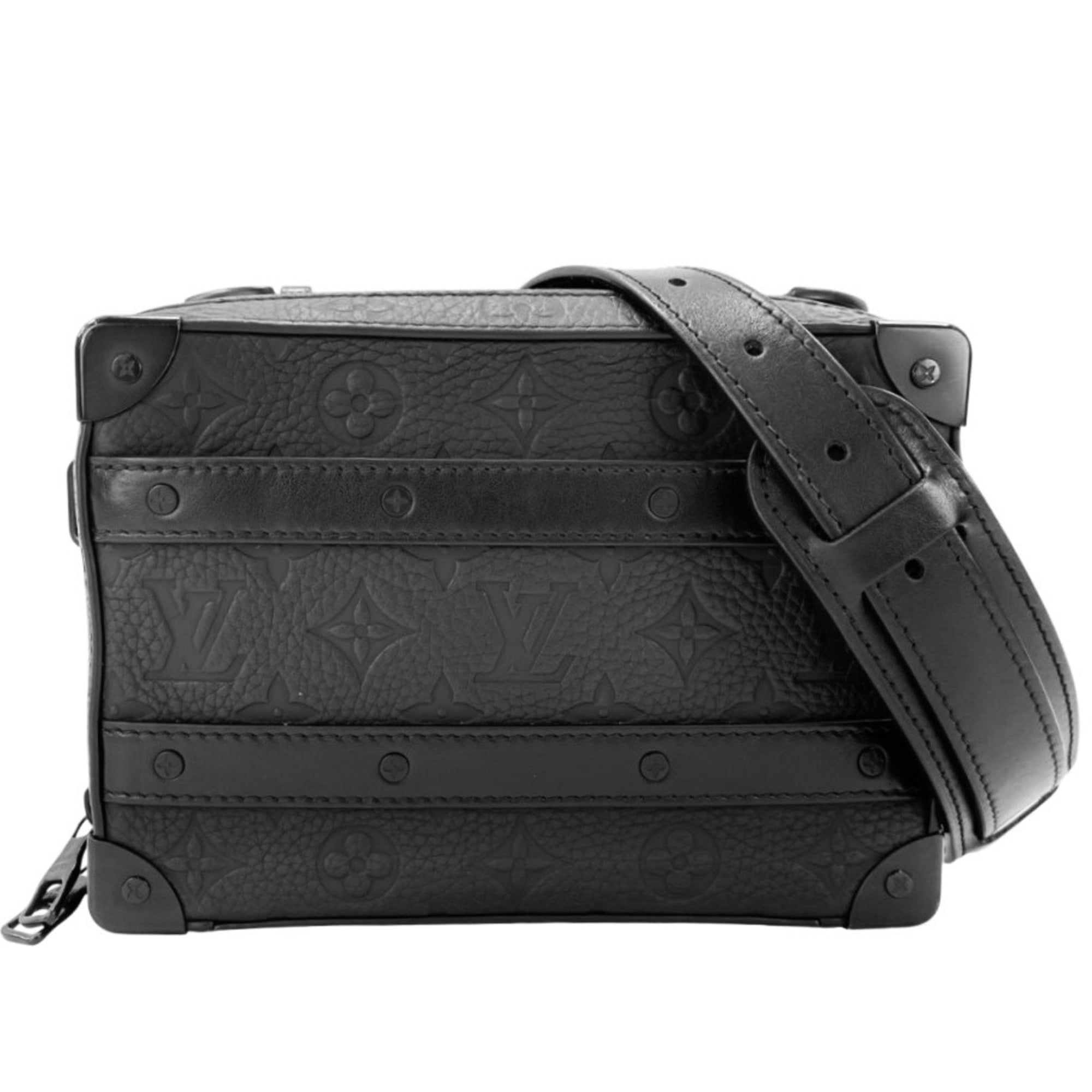 Louis Vuitton Monogram Black Leather Handbag Shoulder Bag (Pre-Owned)
