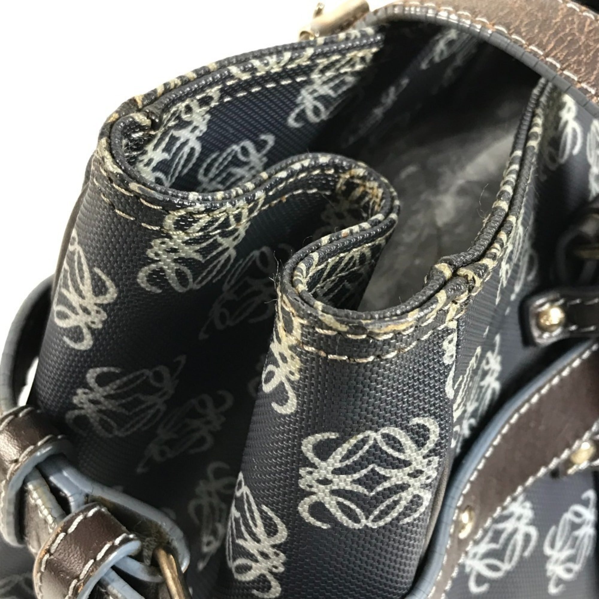 Loewe Blue Brown Pvc Leather Shoulder Bag Tote Bag (Pre-Owned)