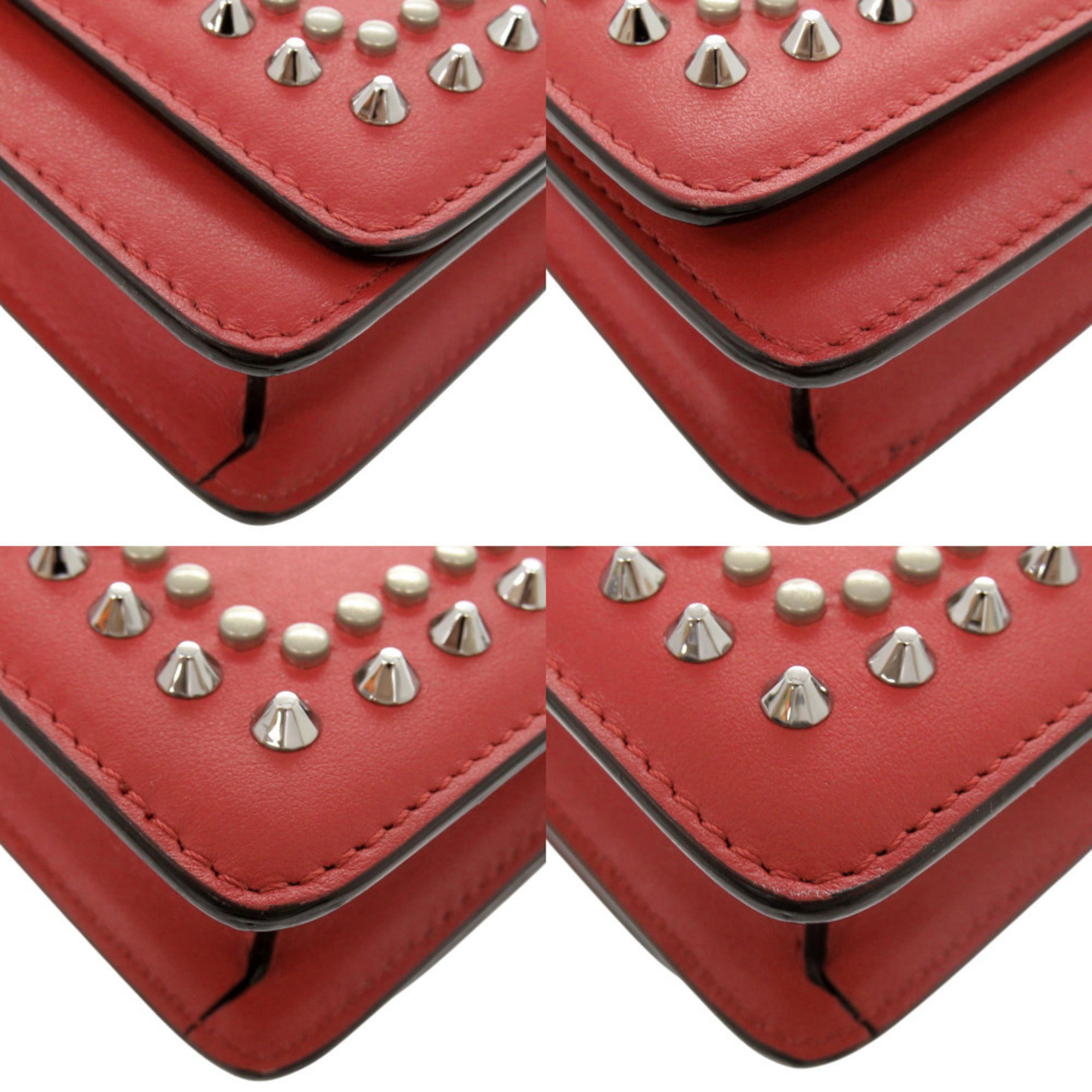 Jimmy Choo Red Color Leather Shoulder Bag (Pre-Owned)