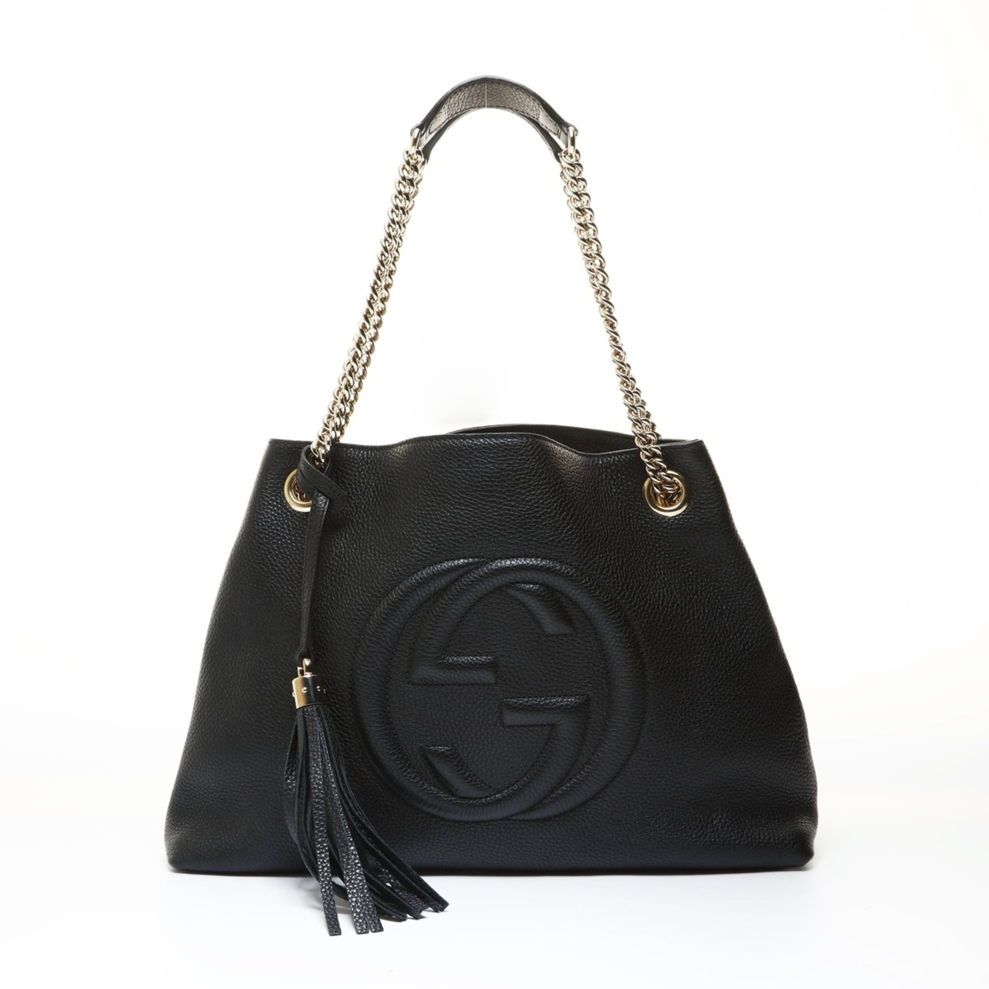 Gucci Soho Black Leather Shoulder Bag (Pre-Owned)