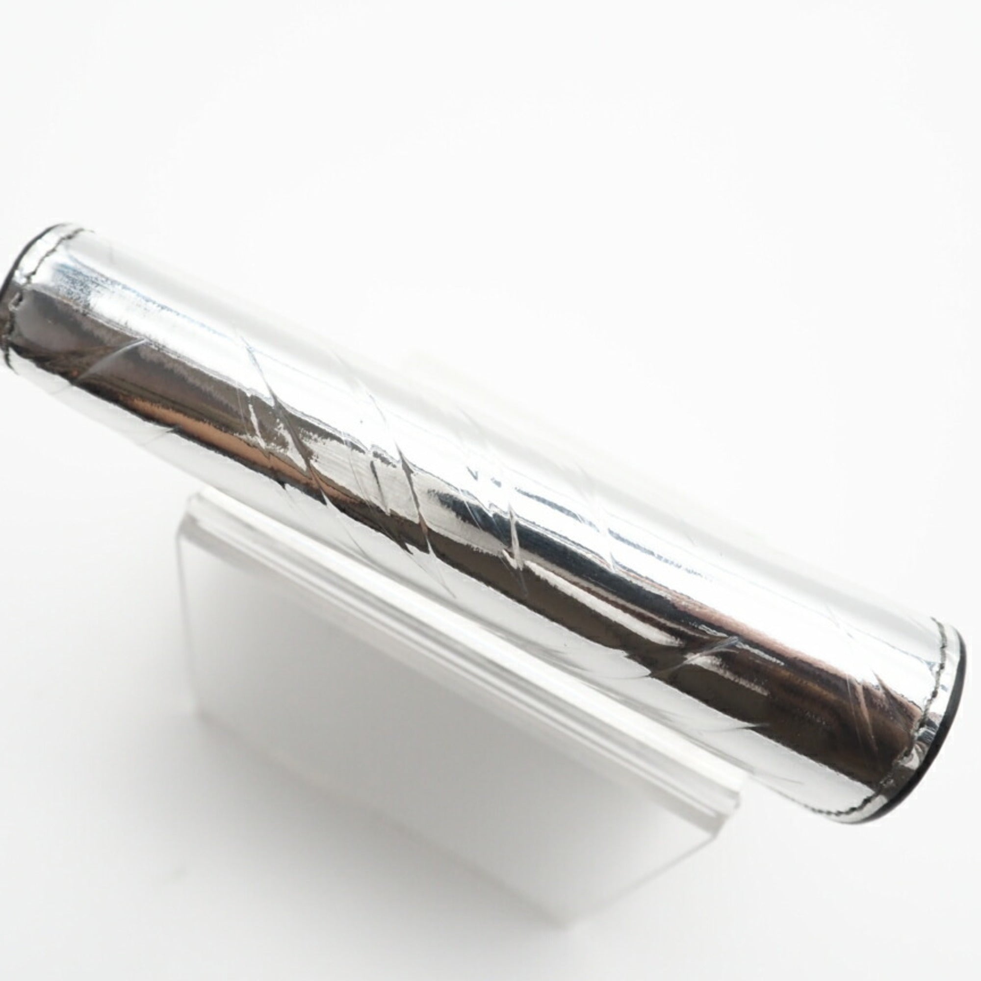 Prada Silver Black Patent Leather Wallet (Bi-Fold) (Pre-Owned)