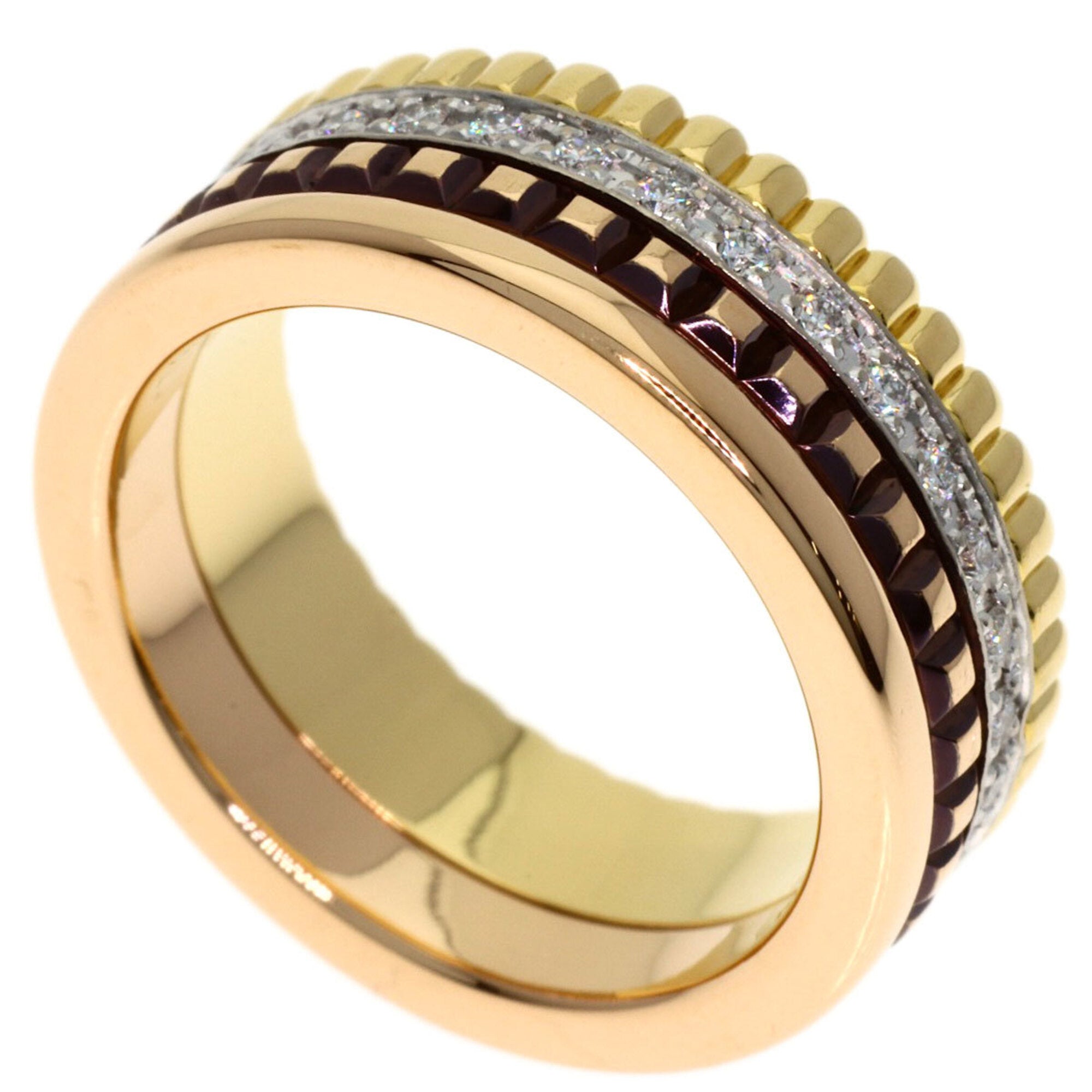 Boucheron Pink Gold White Gold Yellow Gold Yellow Gold (18K) Pink Gold (18K) White Gold (18K) Band Ring (Pre-Owned)