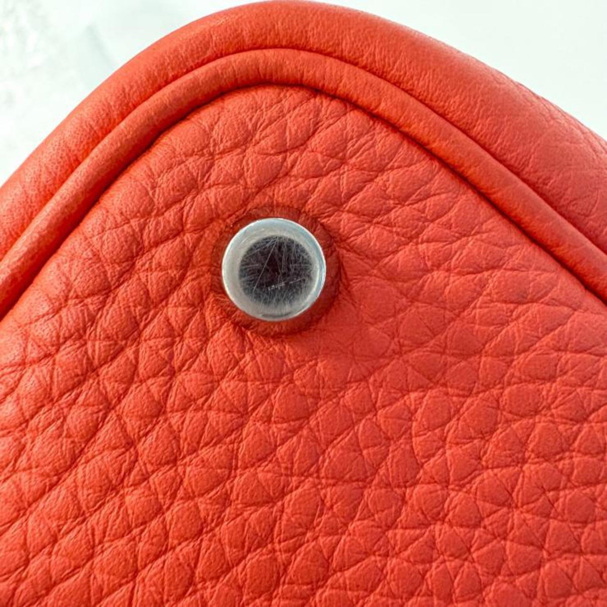 Hermes Red Color Taurillon Clemence Leather Handbag (Pre-Owned)
