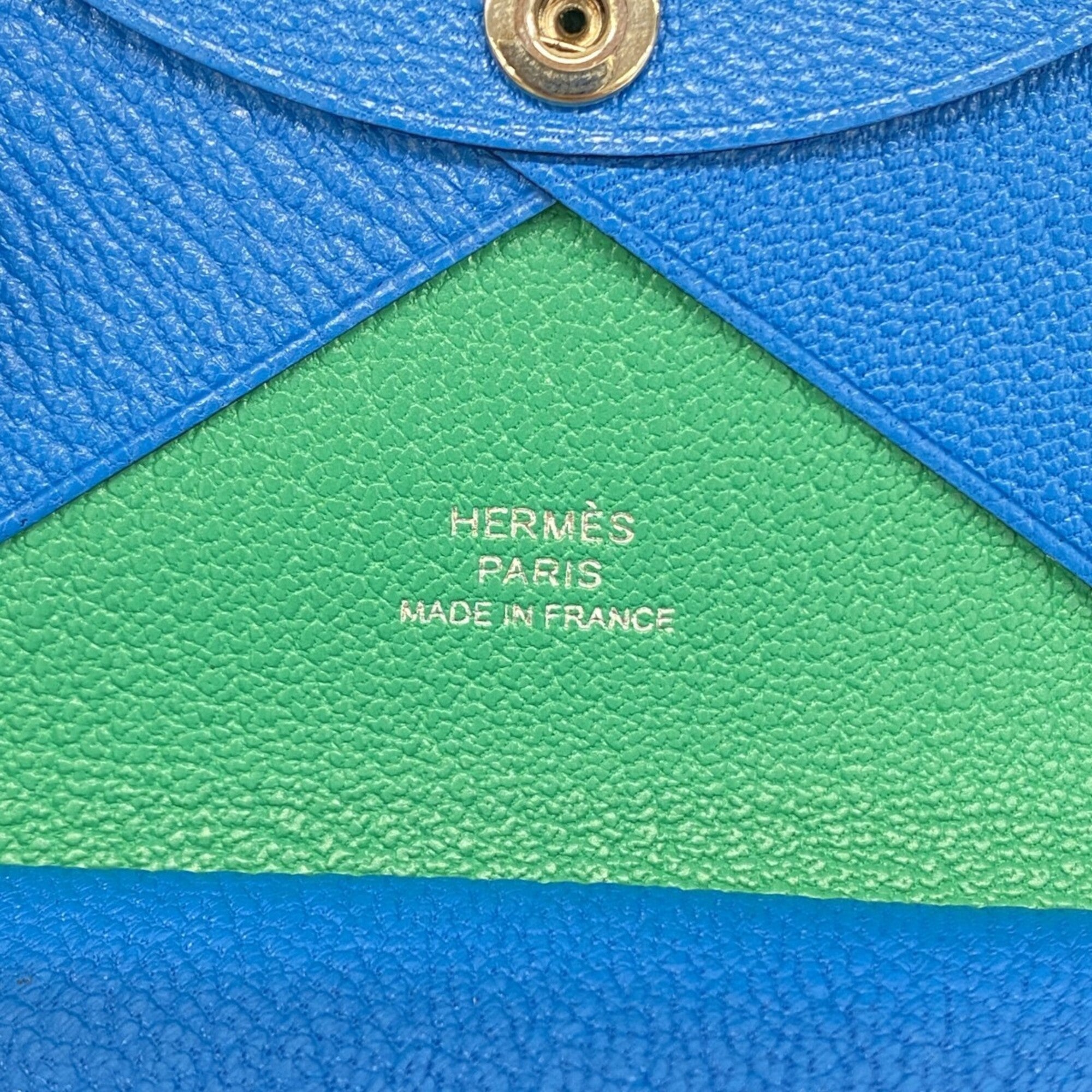 Hermes Mint Green Chevre Myzore Leather Coin Purse/Coin Case (Pre-Owned)