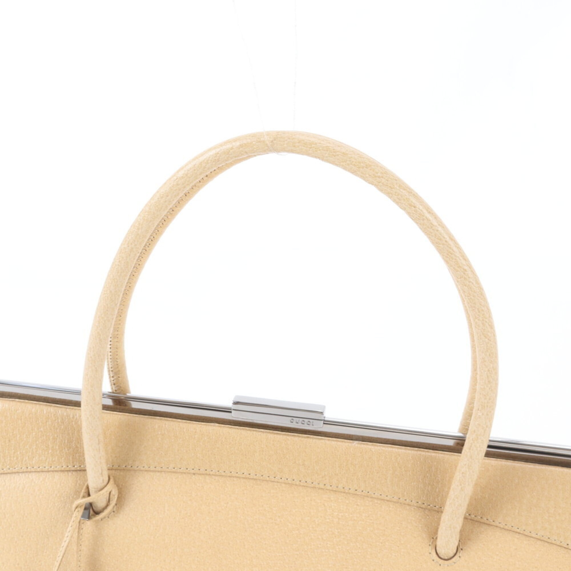 Gucci Beige Leather Handbag Tote Bag (Pre-Owned)