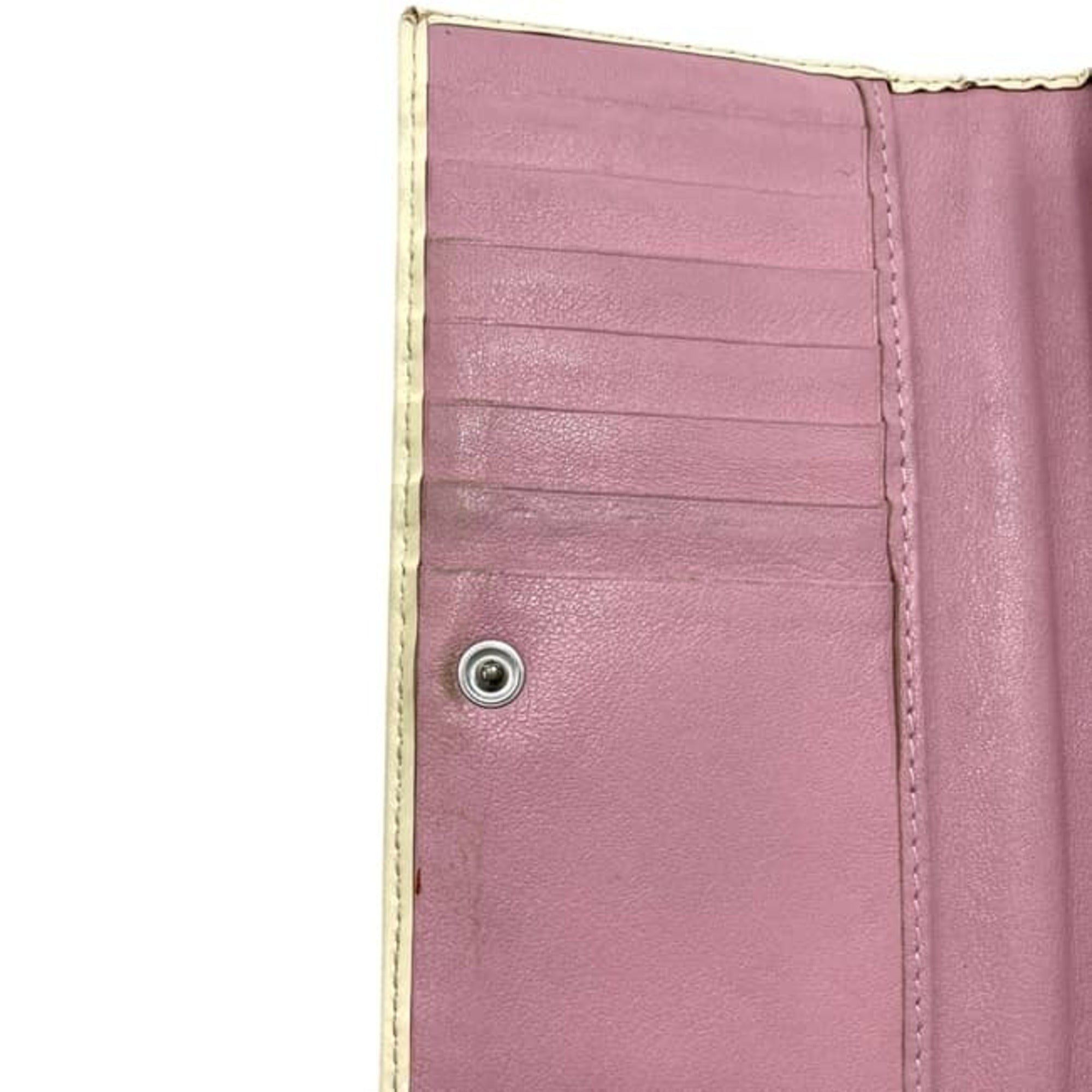 Christian Dior Pink White Pvc Long Wallet (Bi-Fold) (Pre-Owned)