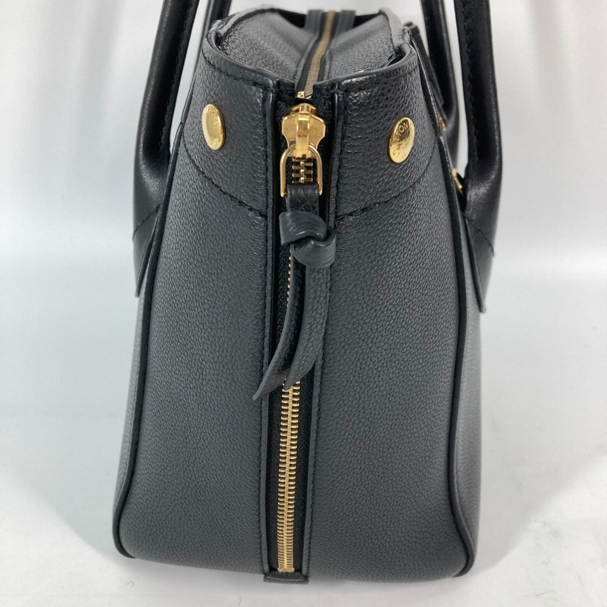 Louis Vuitton Black Noir Leather Handbag Shoulder Bag Tote Bag (Pre-Owned)
