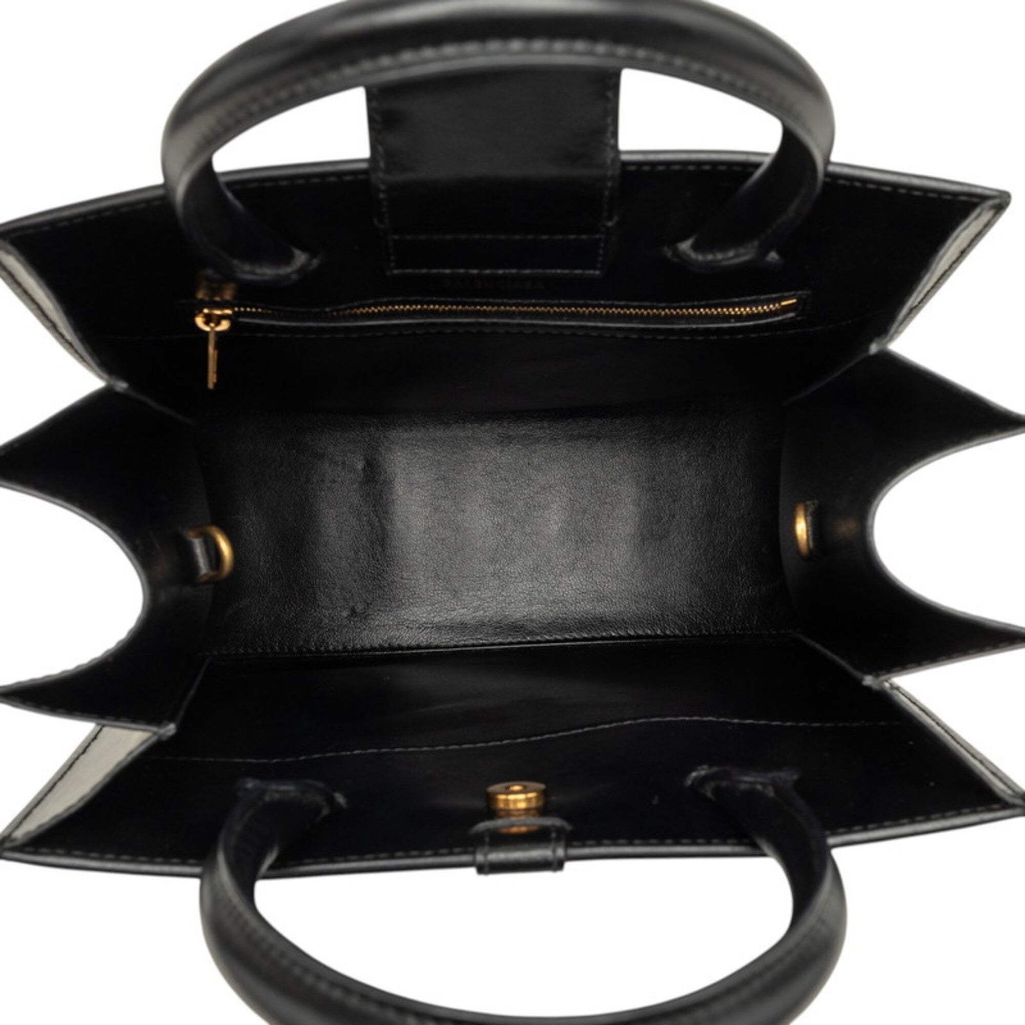 Balenciaga Black Leather Handbag Shoulder Bag (Pre-Owned)