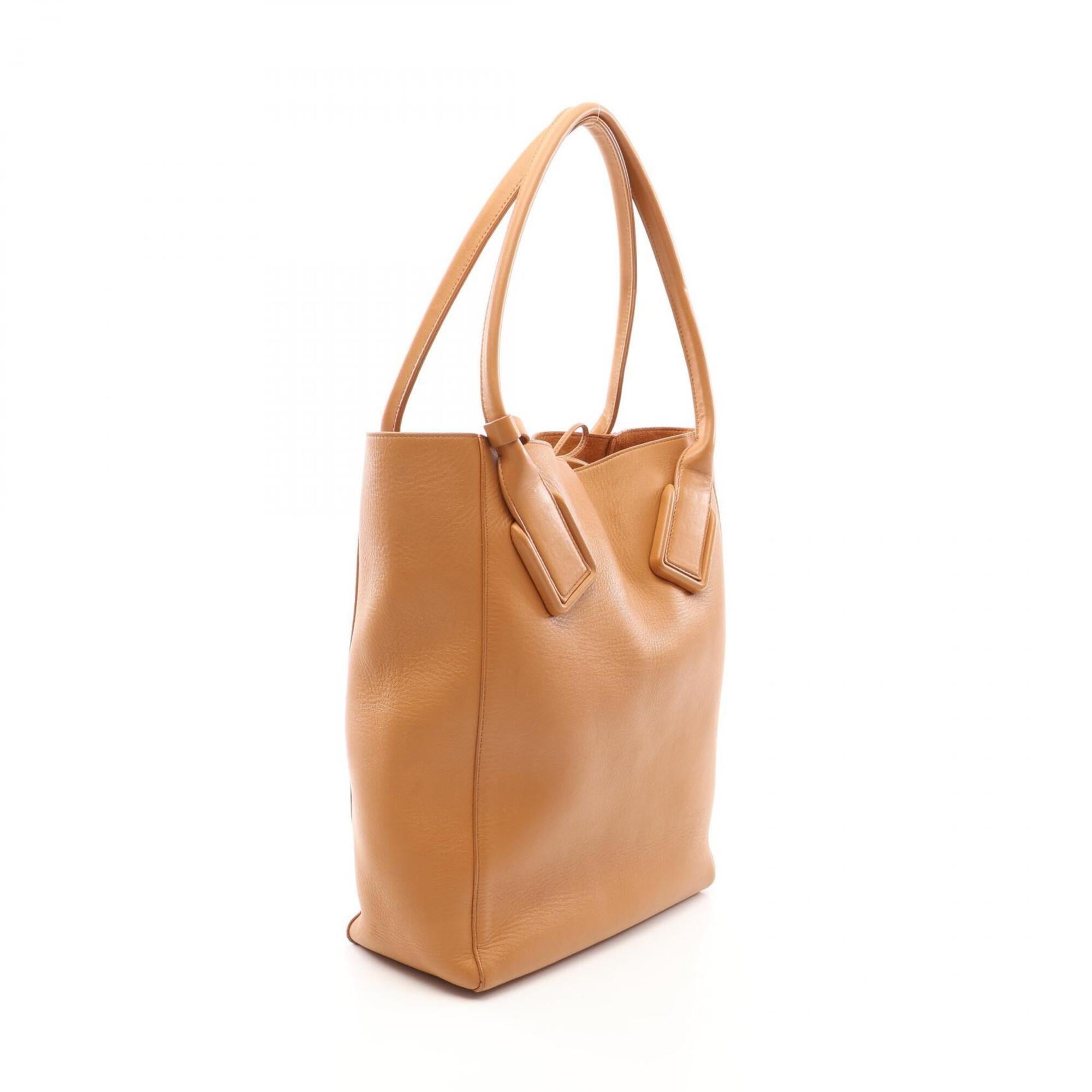 Bottega Veneta Beige Leather Basket Handbag Tote Bag (Pre-Owned)
