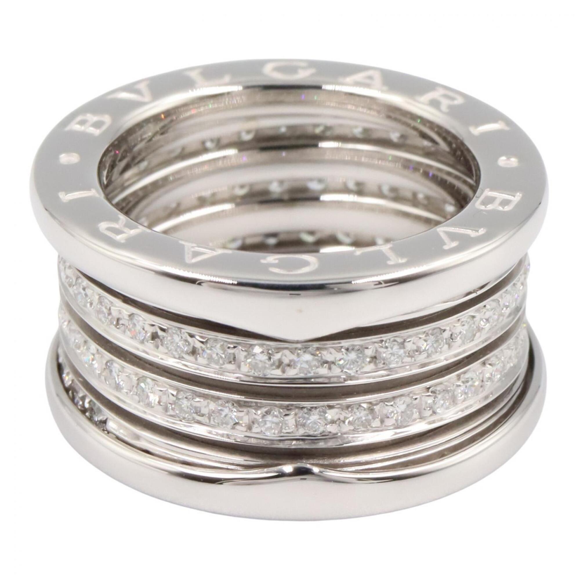 Bvlgari Silver Clear White Gold (18K) Band Ring (Pre-Owned)