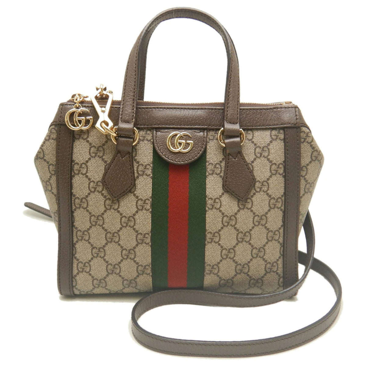 Gucci Beige Brown Gg Supreme Leather Handbag (Pre-Owned)