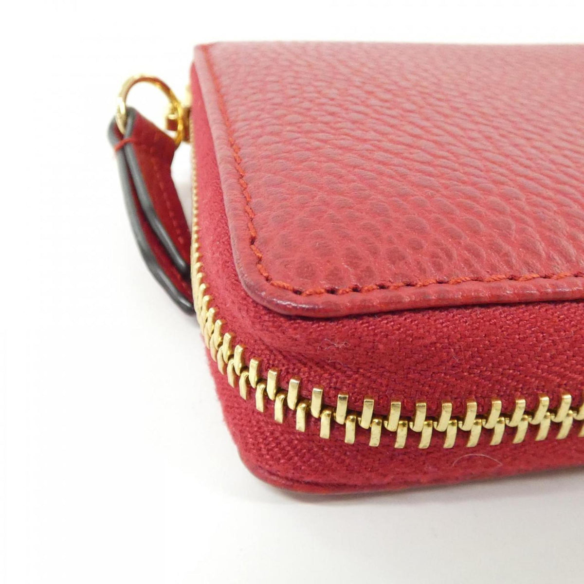 Gucci Red Color Leather Long Wallet (Bi-Fold) (Pre-Owned)