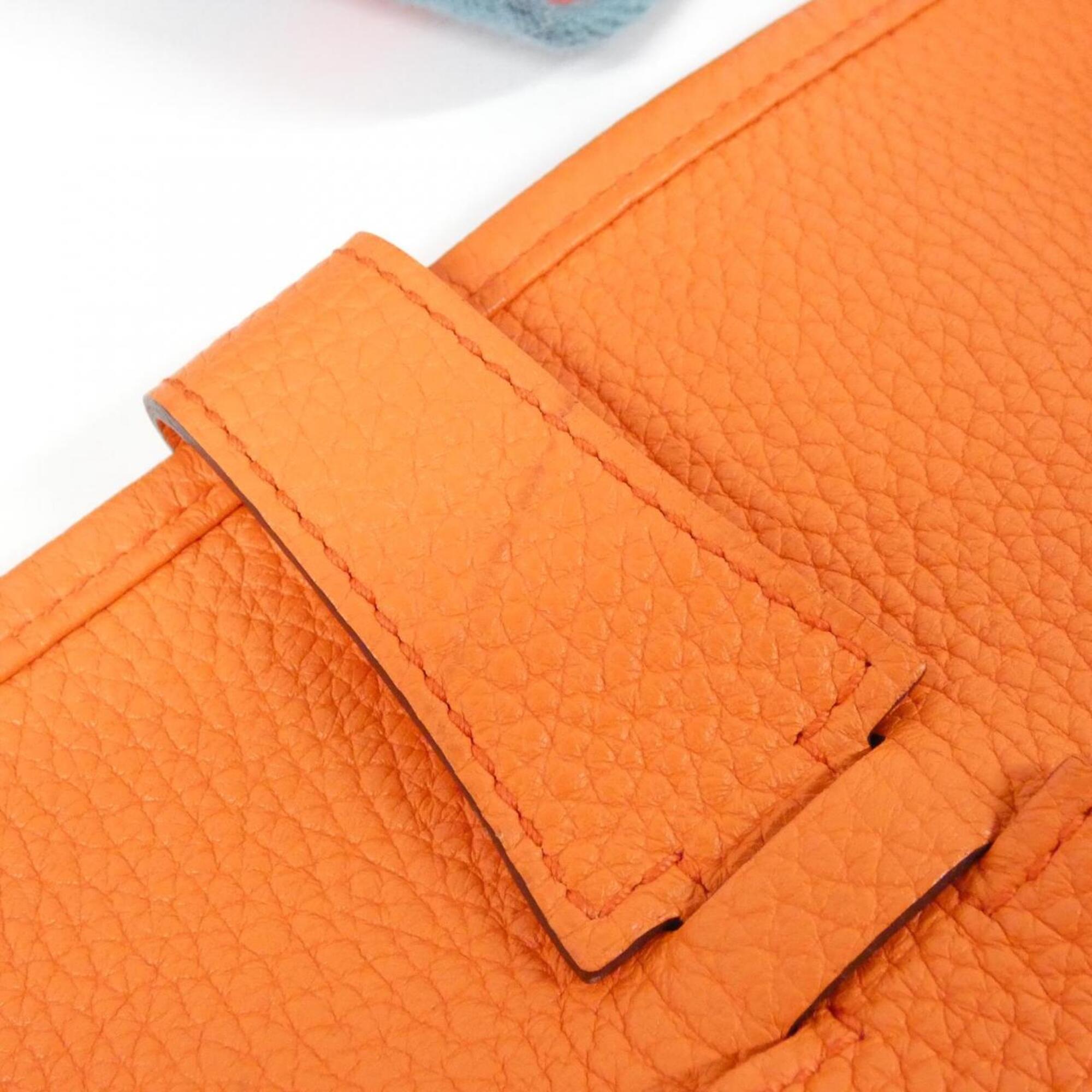 Hermes Orange Orange Poppy Taurillon Clemence Leather Shoulder Bag (Pre-Owned)