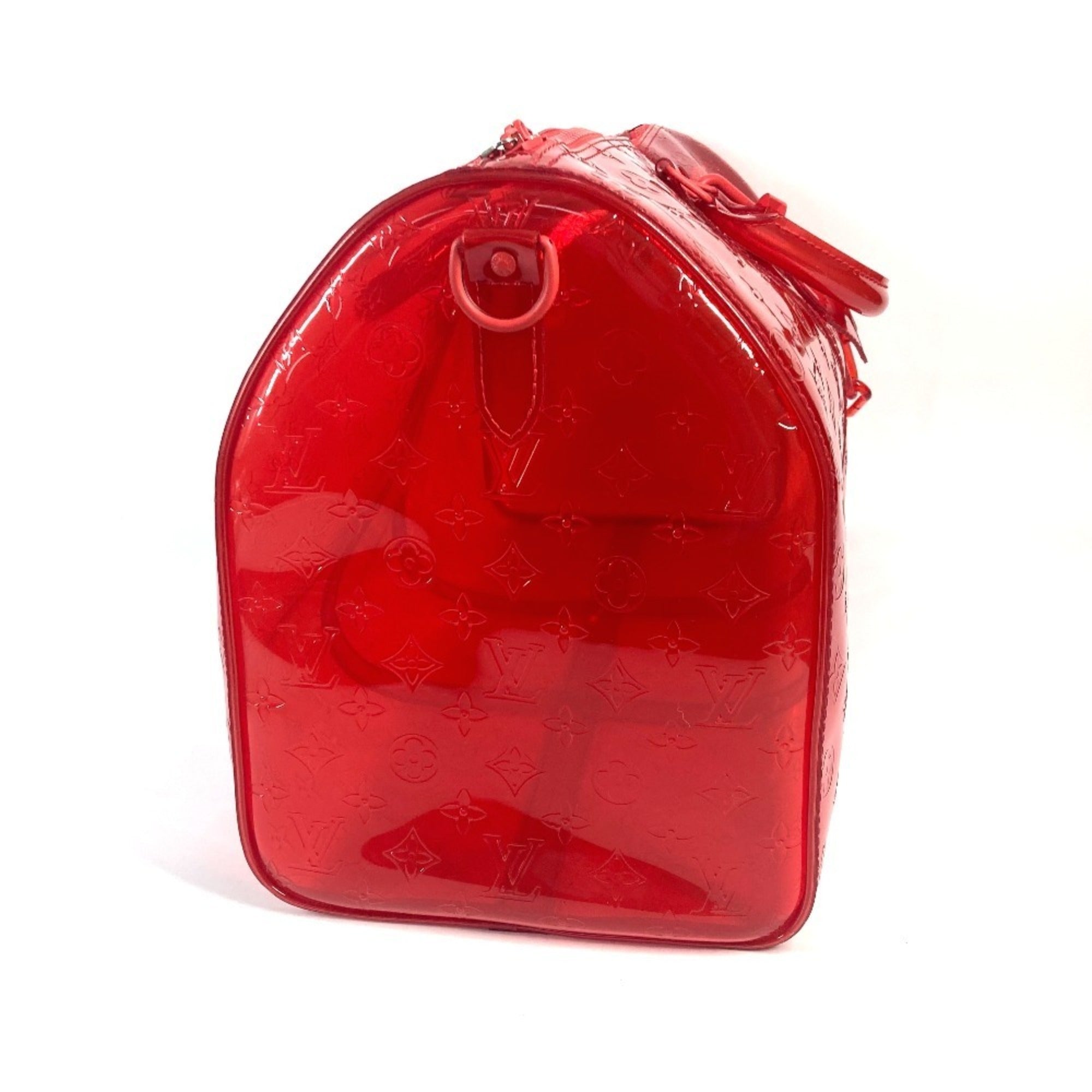 Louis Vuitton Red Color Vinyl Boston Bag Handbag Shoulder Bag (Pre-Owned)