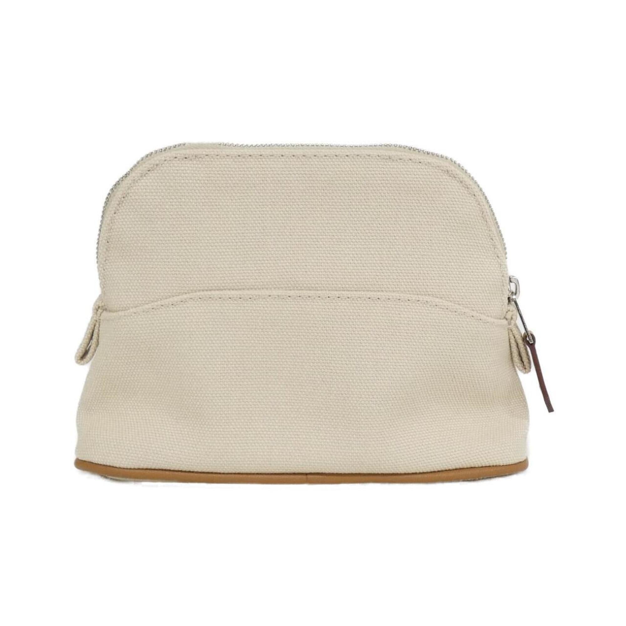 Hermes Beige Ivory Canvas Pouch (Pre-Owned)