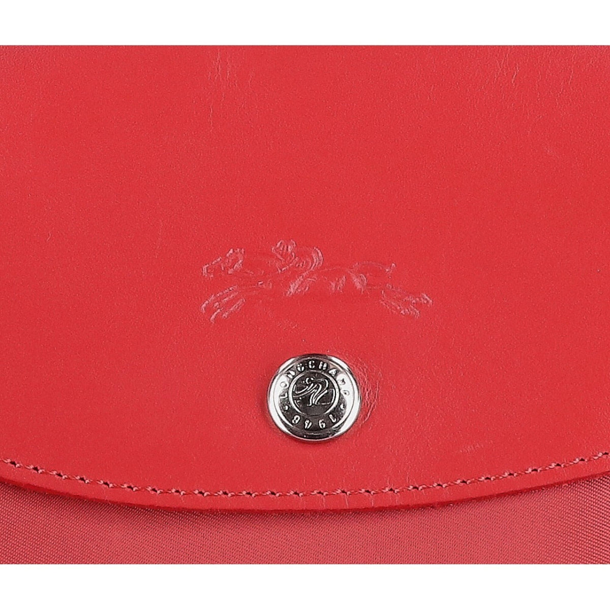 Longchamp Red Color Nylon Tote Bag (Pre-Owned)