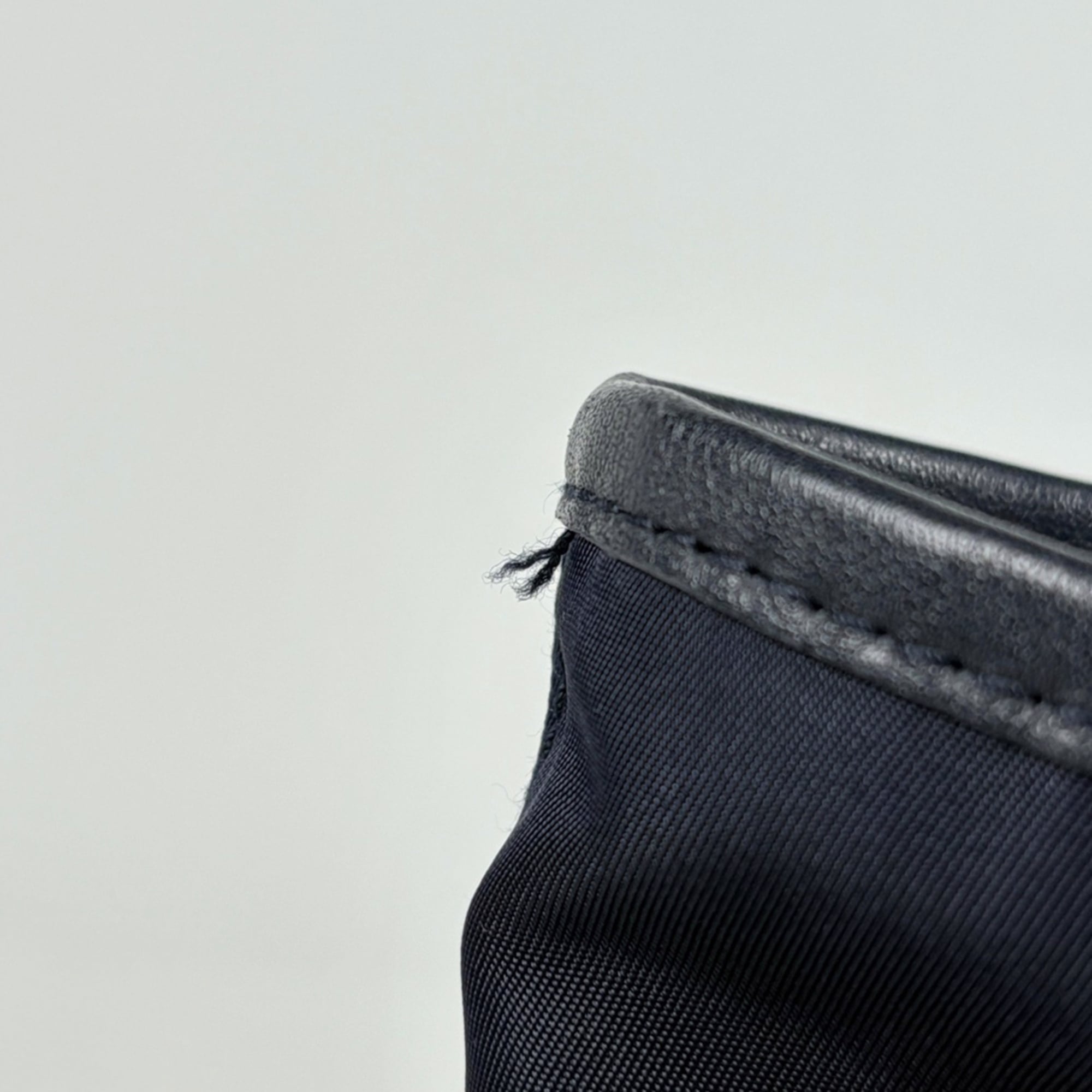Prada Navy Nylon Leather Tote Bag (Pre-Owned)