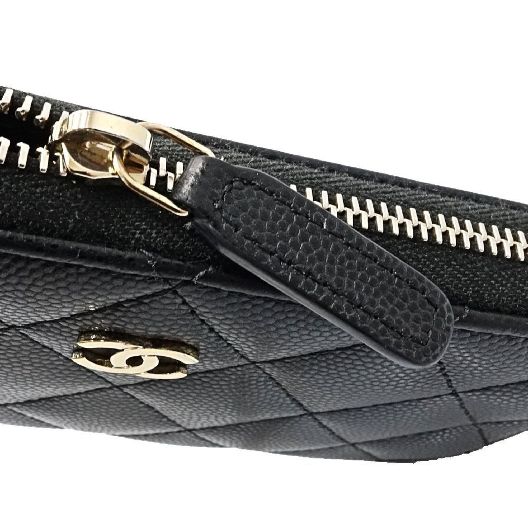 Chanel Black Grained Calfskin Coin Purse/Coin Case (Pre-Owned)