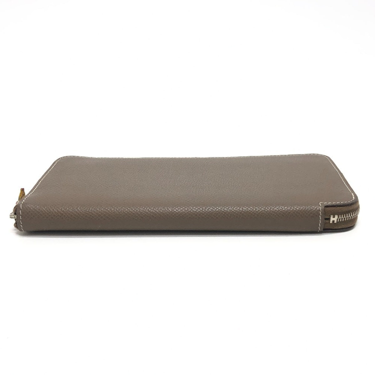 Hermes Brown Etoupe Gray Epsom Leather Long Wallet (Bi-Fold) (Pre-Owned)