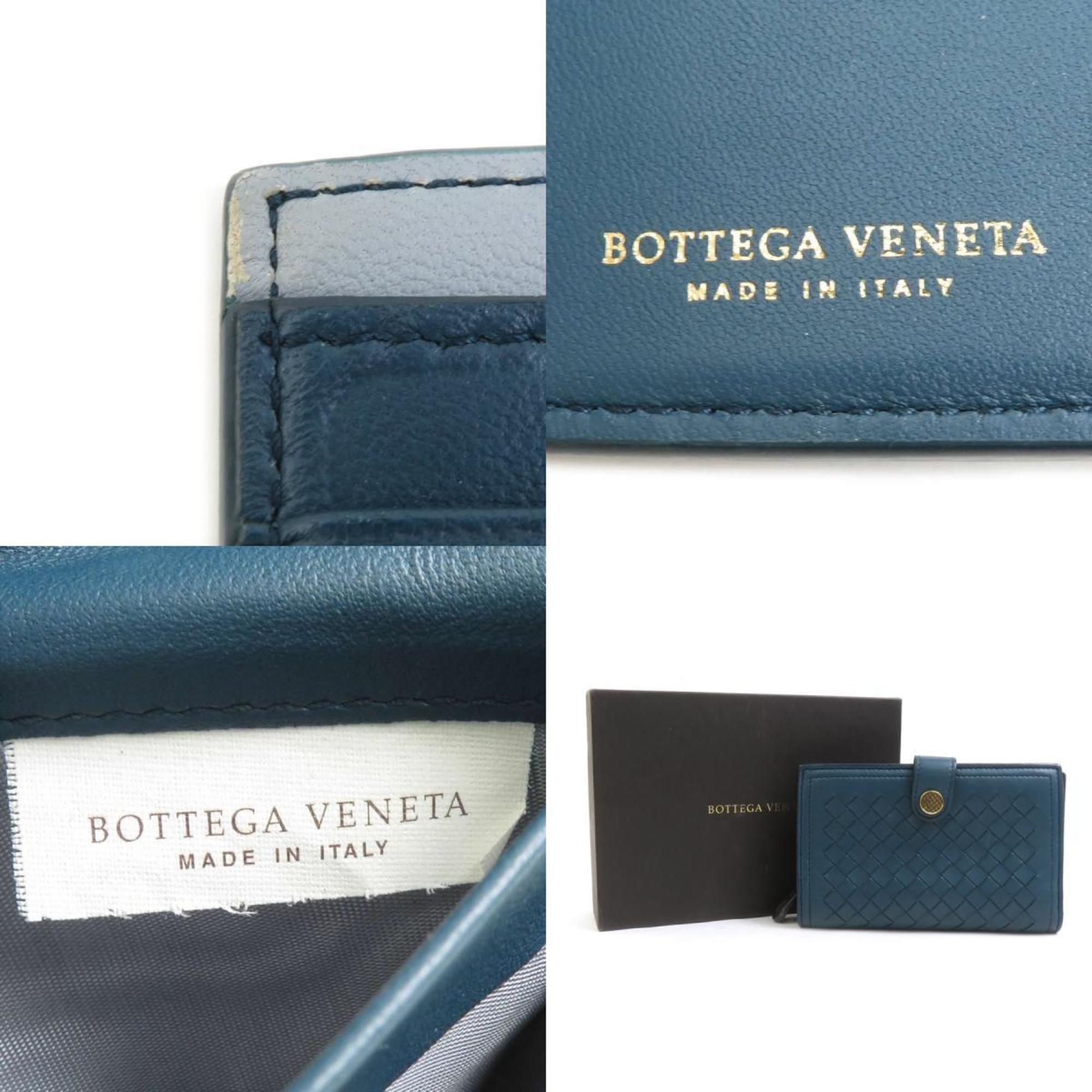 Bottega Veneta Blue Green Intrecciato Wallet (Bi-Fold) (Pre-Owned)