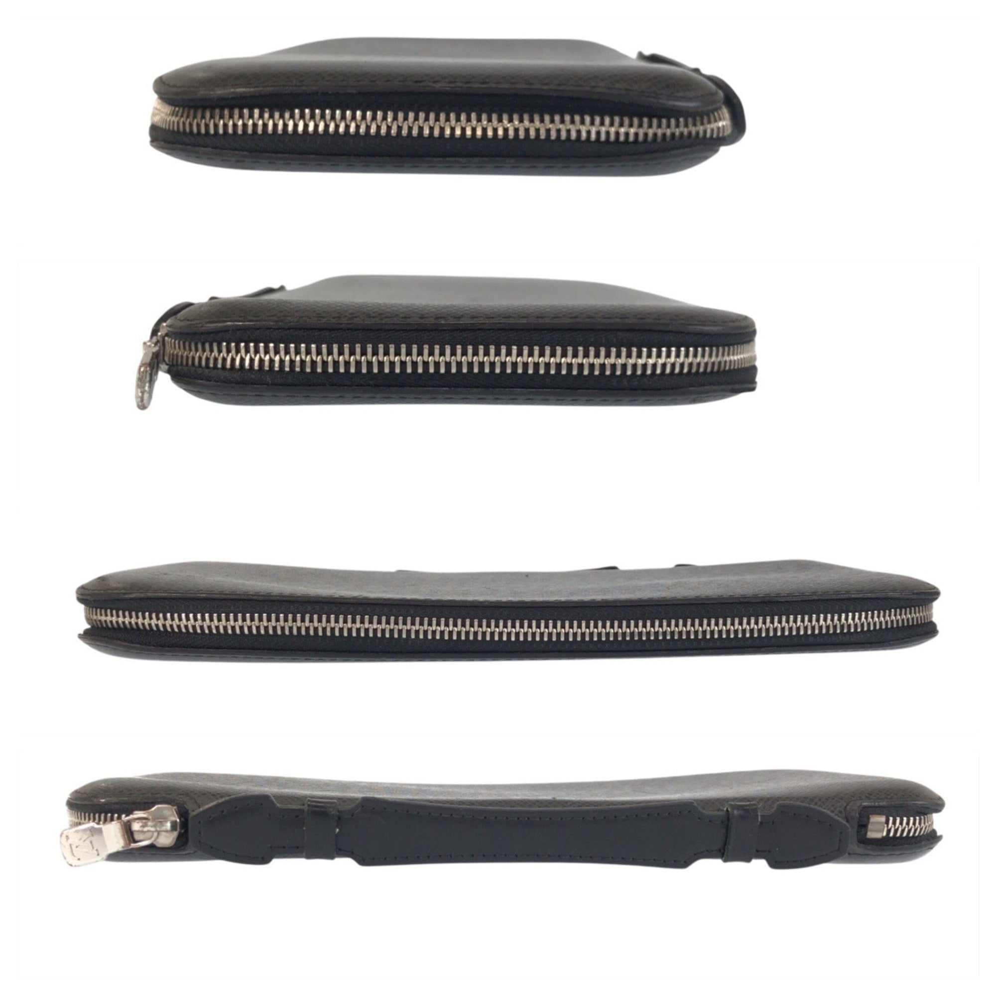 Louis Vuitton Black Leather Long Wallet (Bi-Fold) (Pre-Owned)
