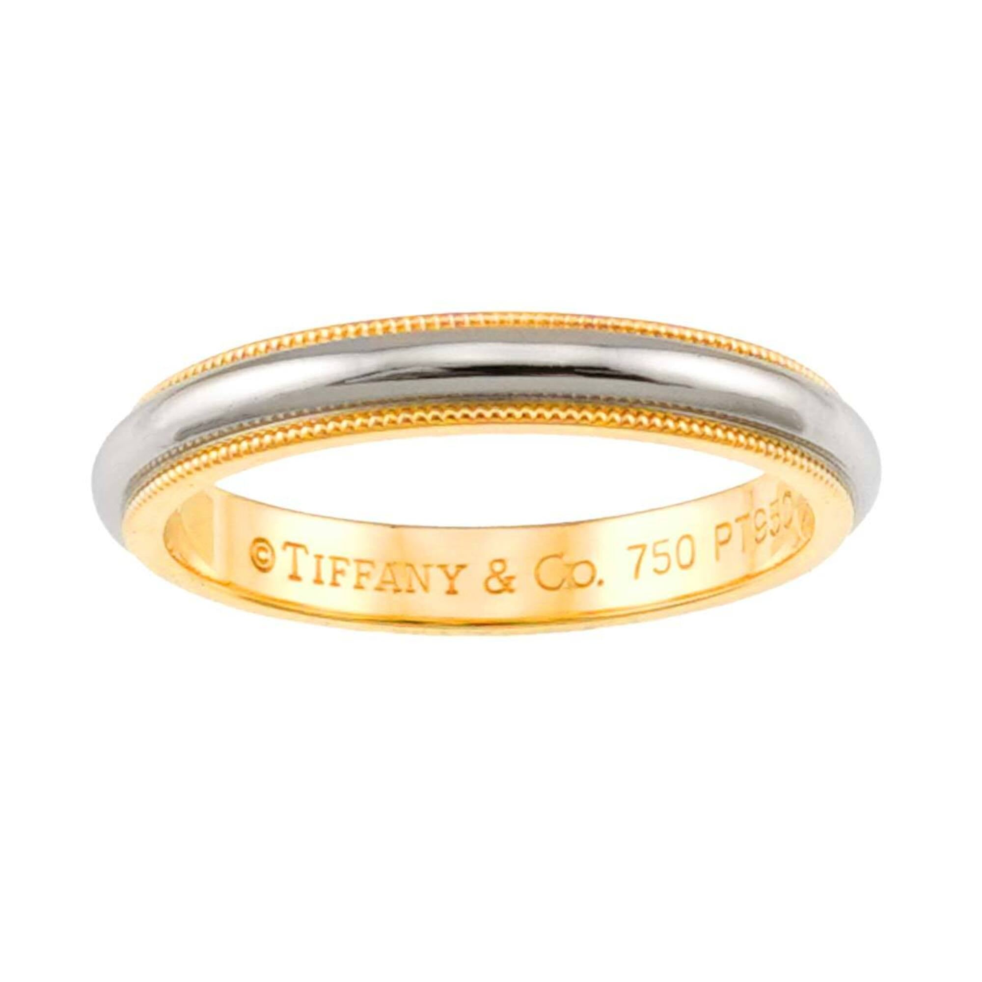 Tiffany Platinum Yellow Gold Yellow Gold (18K) Platinum 950 Band Ring (Pre-Owned)