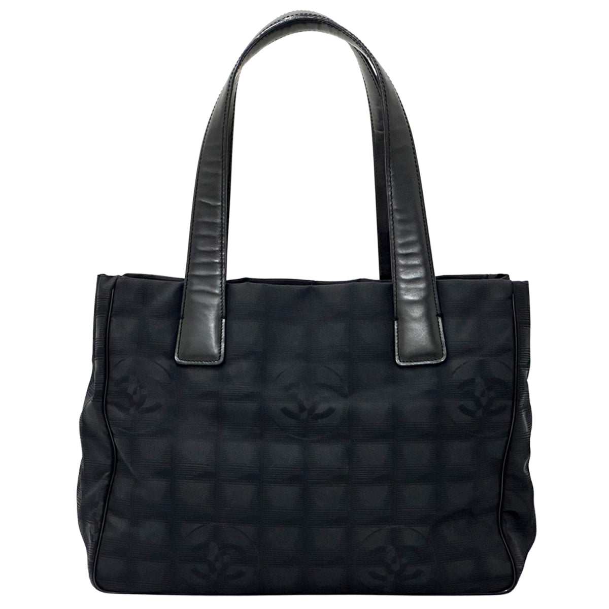 Chanel Black Nylon Handbag Tote Bag (Pre-Owned)
