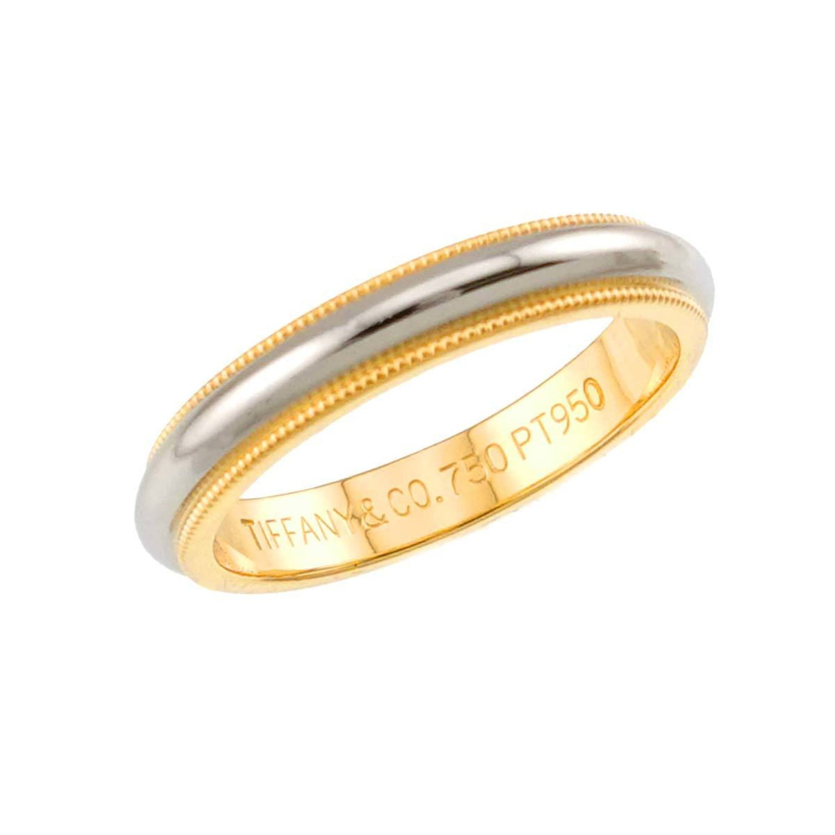 Tiffany Platinum Yellow Gold Yellow Gold (18K) Platinum Band Ring (Pre-Owned)