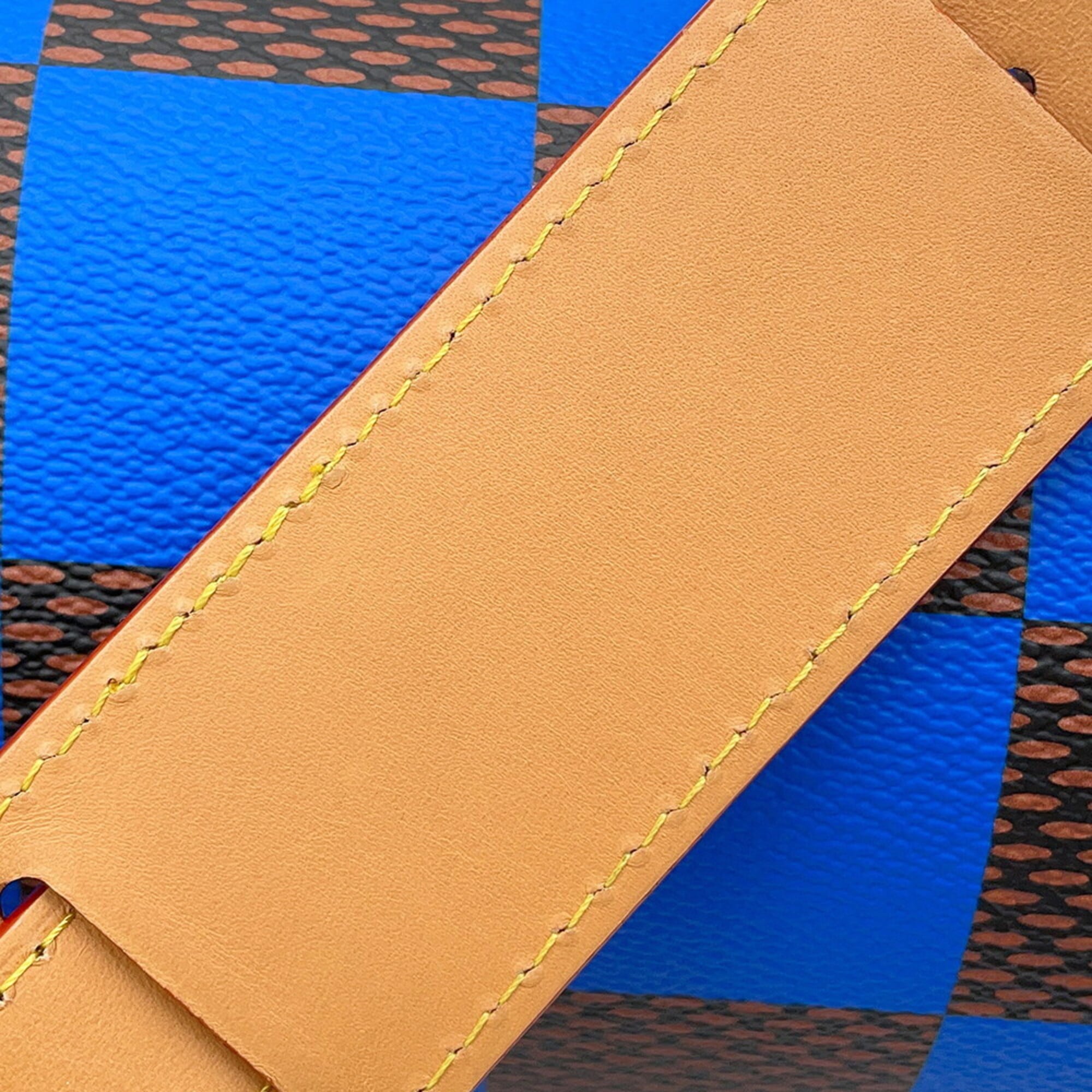 Louis Vuitton Blue Damier Canvas Exotic Leather Handbag Shoulder Bag (Pre-Owned)