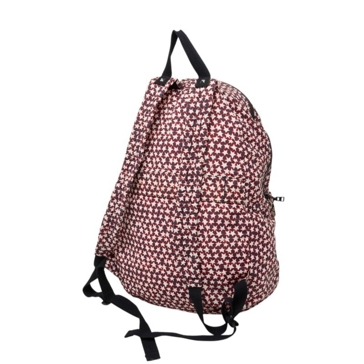Valentino Navy Red Color Nylon Leather Backpack (Pre-Owned)