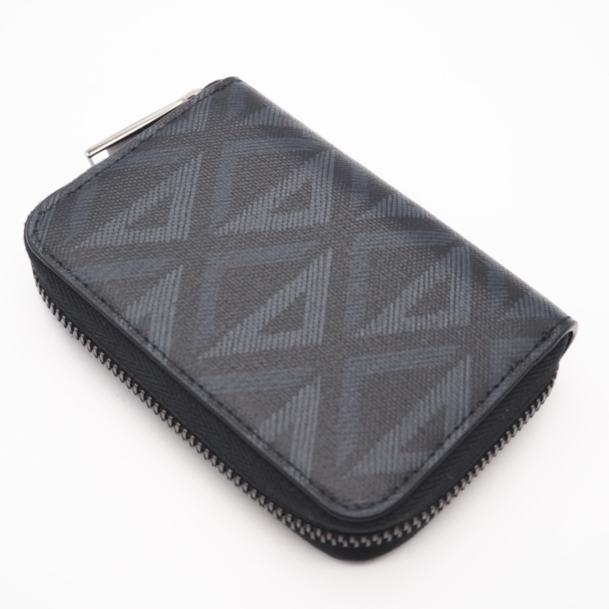 Christian Dior Black Gray Coated Canvas Leather Coin Purse/Coin Case (Pre-Owned)
